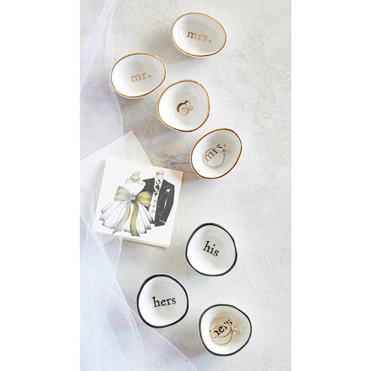 His Ceramic Bowl Ring Dish | Jewelry Tray Holder | Unique Wedding Ring Dish - Image 2