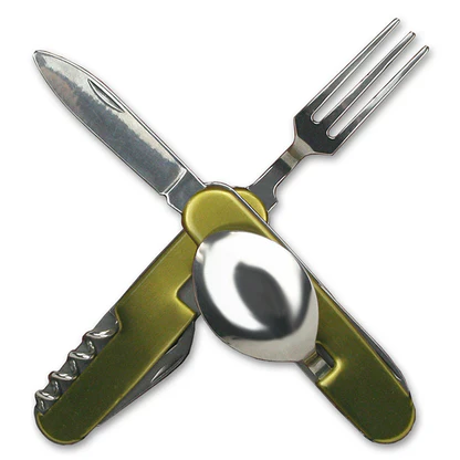 7-in-1 Hobo Knife Camp Cutlery Multi-Tool | Camping Utensil with Fork Spoon Knife - Image 5