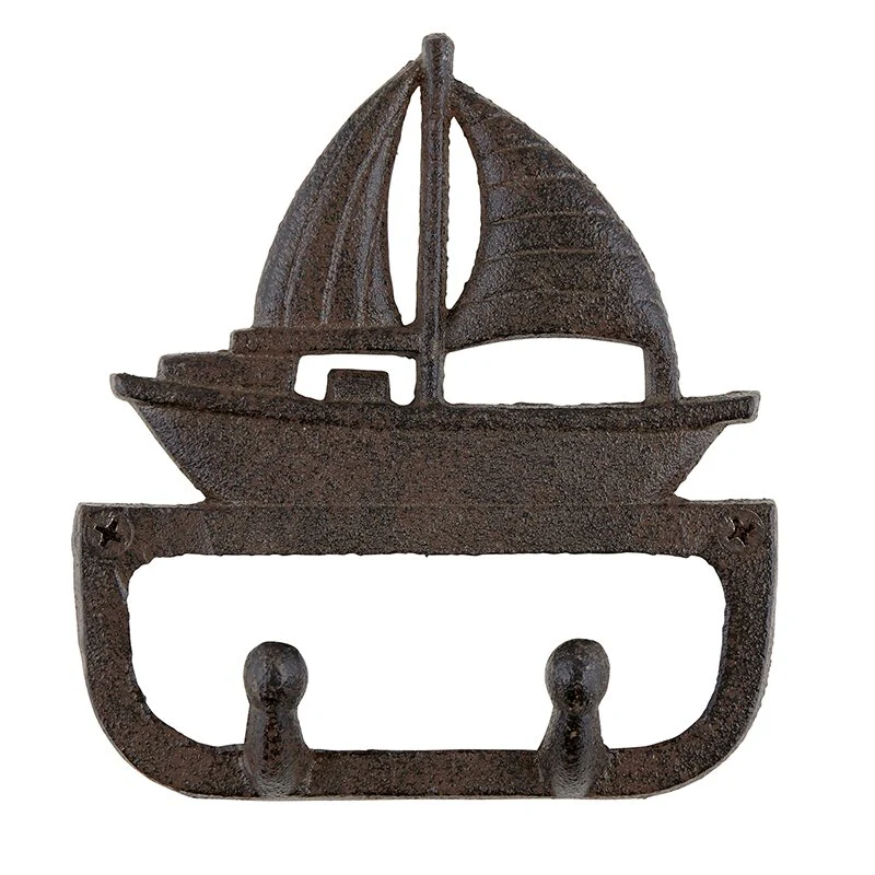 Boat Cast Iron Brown Hook | Coastal Themed Decorative Wall Hook | 5.5" x 5"H - Image 2