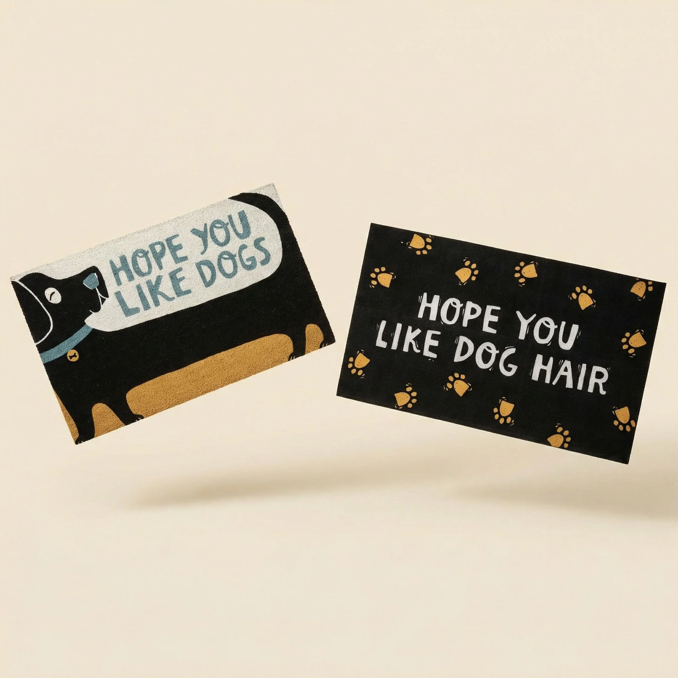 Hope You Like Dogs (& Dog Hair) Rug Bundle | Two 34" x 20" Indoor/Outdoor Rugs