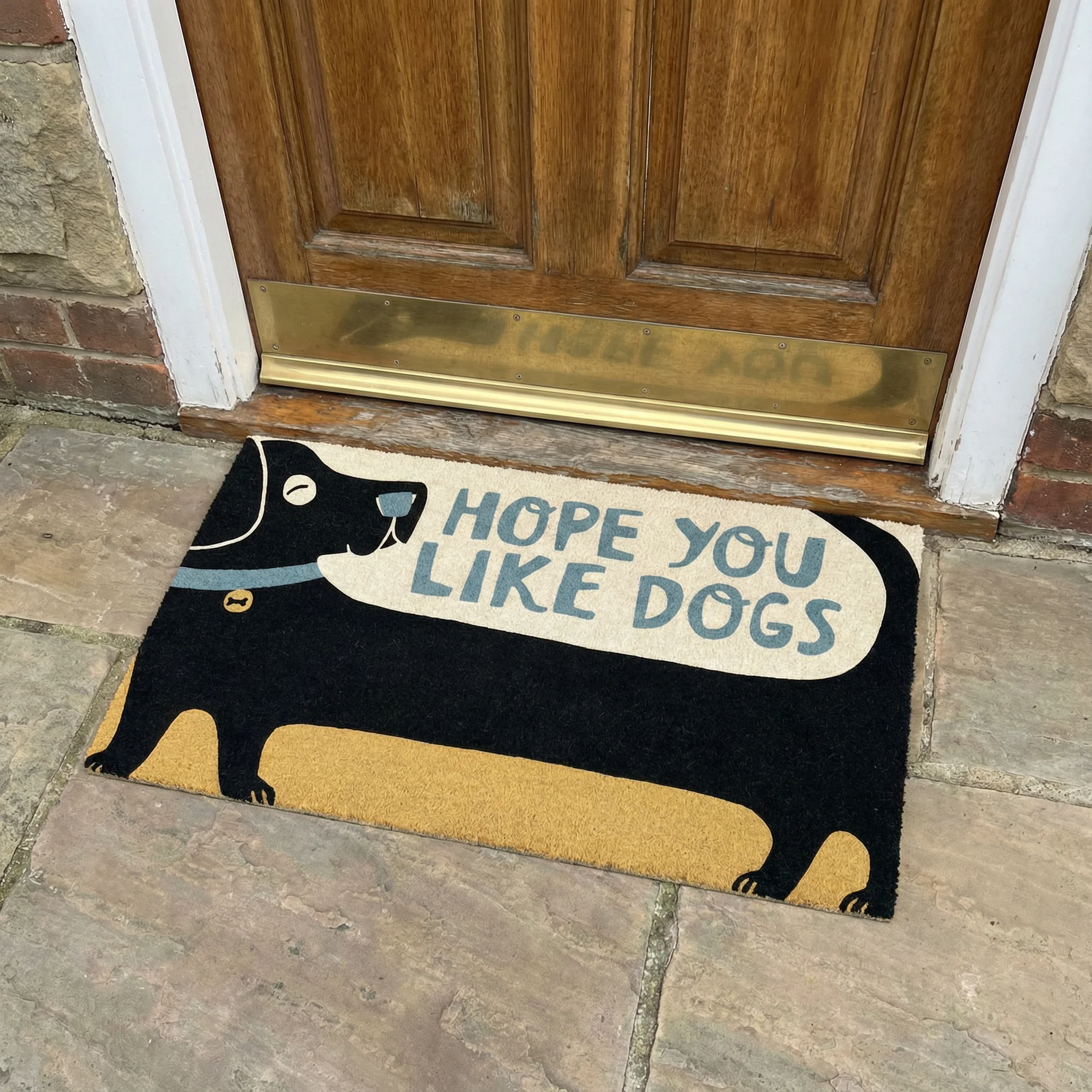 Hope You Like Dogs Entryway Indoor/Outdoor Rug | 34" x 20" | Slip-Resistant Backing - Image 7