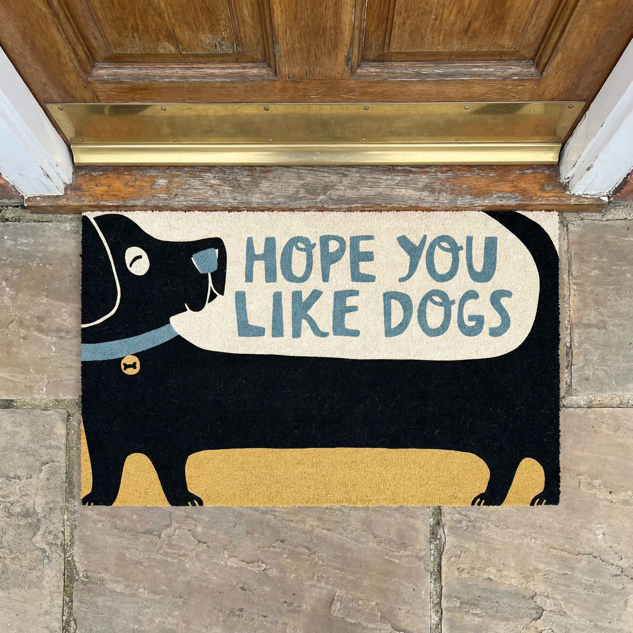 Hope You Like Dogs Entryway Indoor/Outdoor Rug | 34" x 20" | Slip-Resistant Backing - Image 8