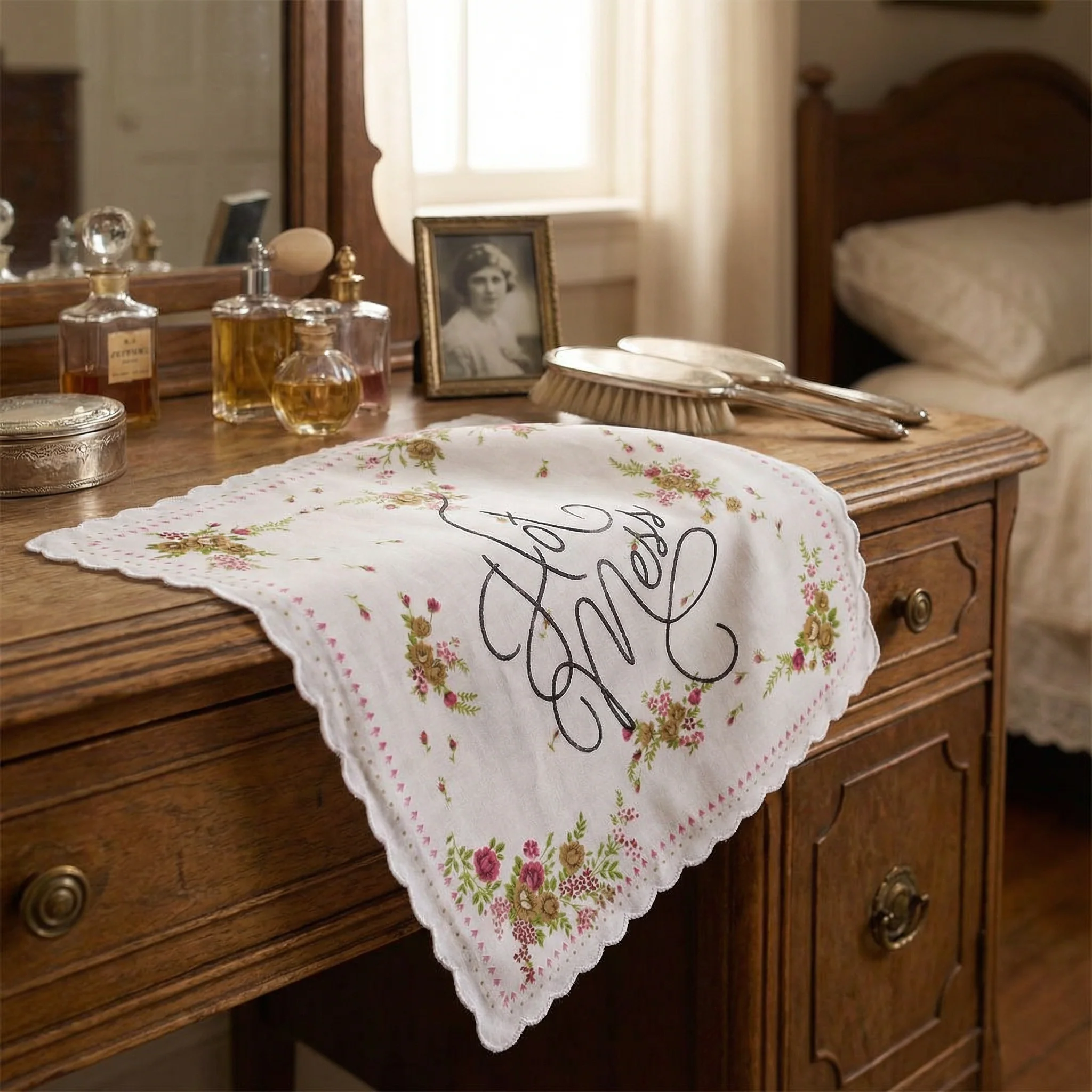 Hot Mess Hankie Retro Floral Print Cotton Handkerchief - Image 10