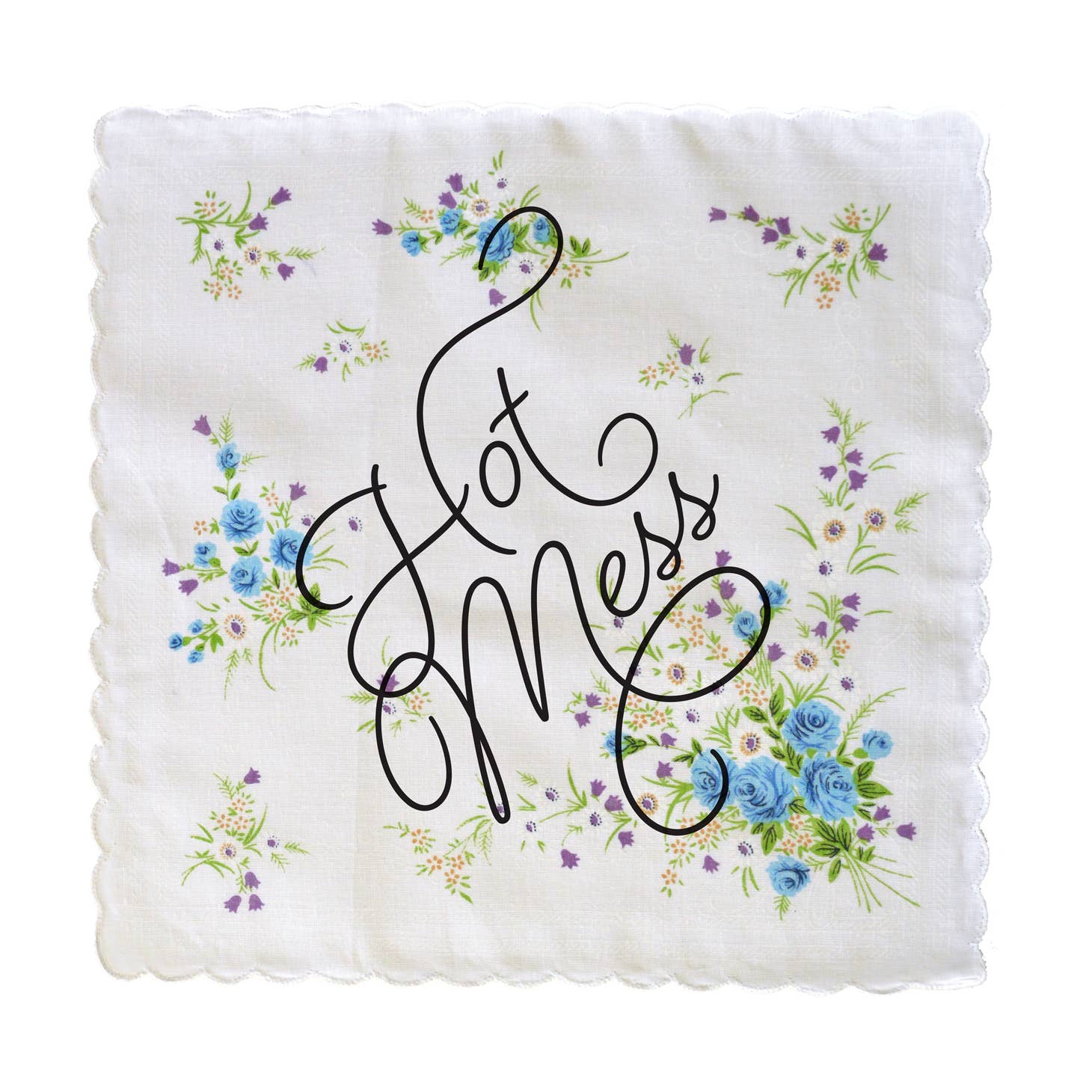 Hot Mess Hankie Retro Floral Print Cotton Handkerchief - Image 6