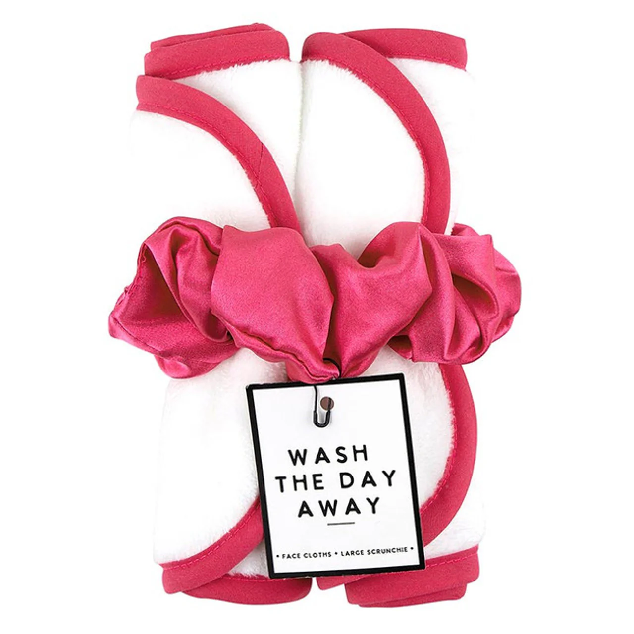 Hot Pink Face Cloth and Scrunchie Set | Linen Makeup Remover Gift Set For Her - Image 2