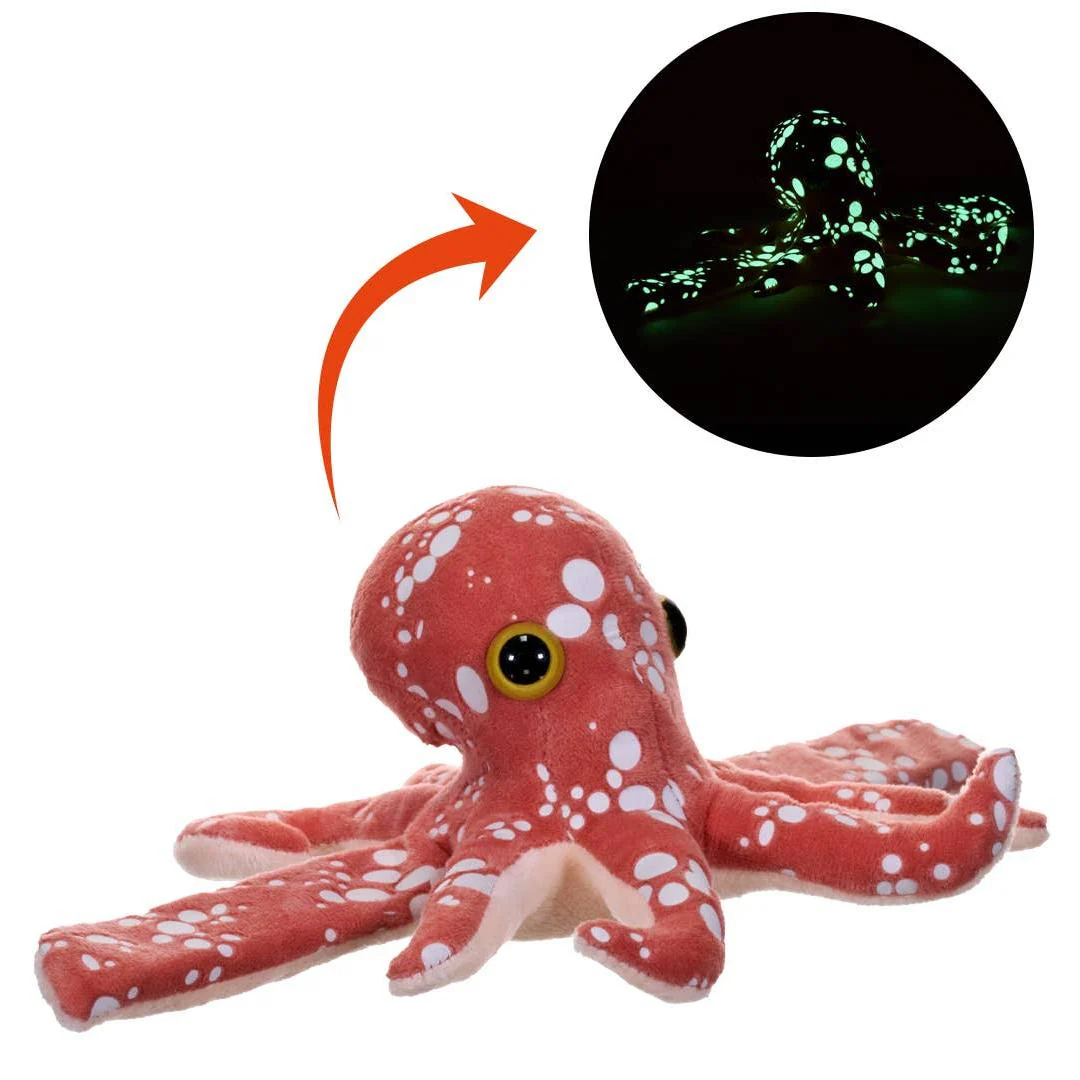 Huggers Glow-in-the-Dark Octopus Stuffed Animal 8"