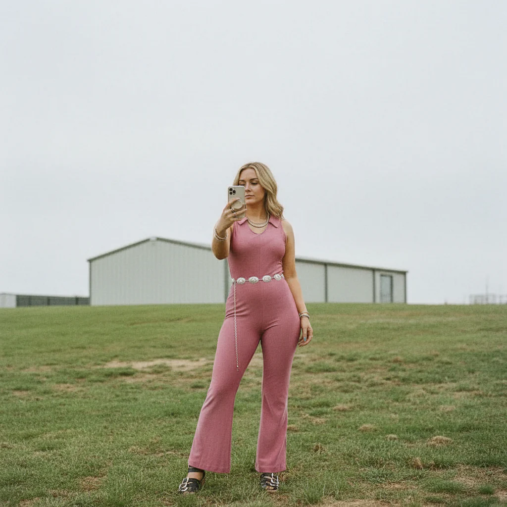 Petite Fit Hyper Pink Shimmer Collared Sleeveless Jumpsuit [Sizes SM-1X] - Image 6
