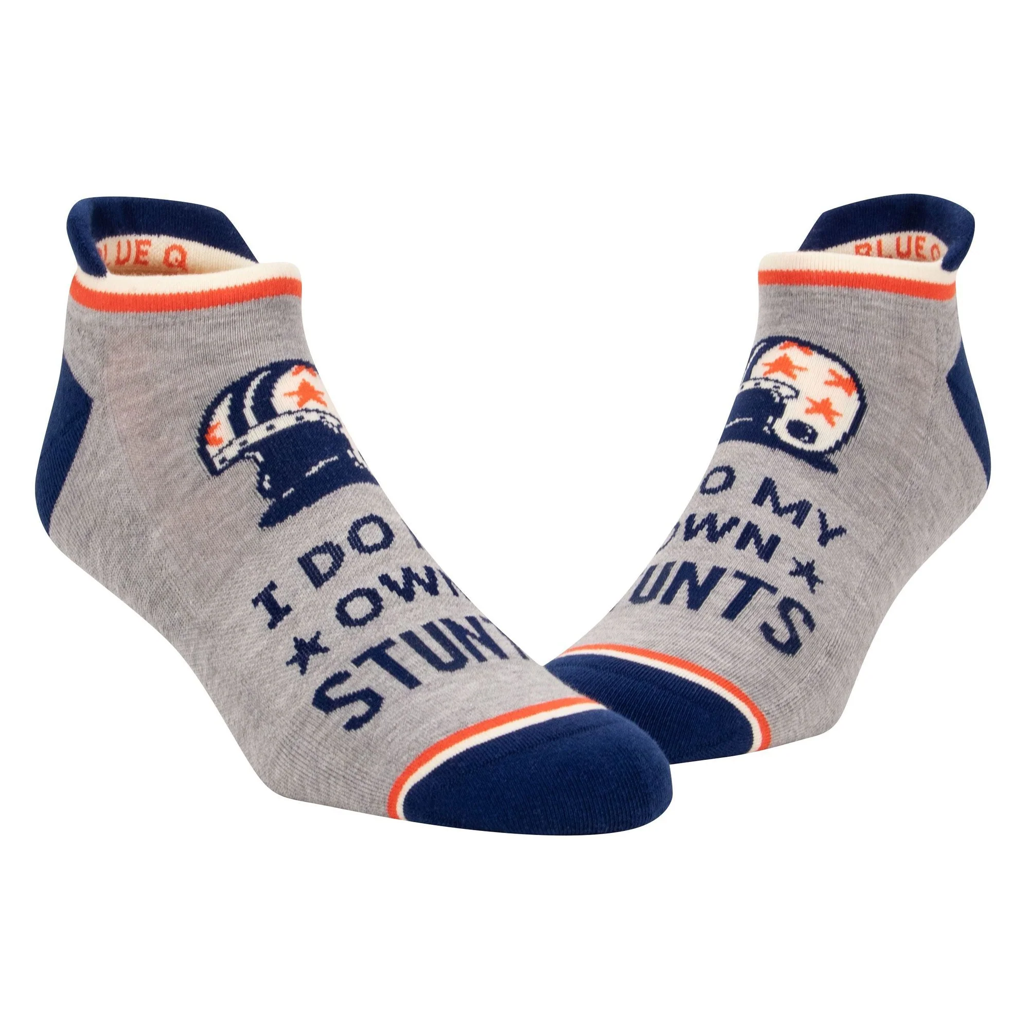 I Do My Own Stunts Men's or Unisex Sneaker Socks [2 Size Options] | BlueQ at GetBullish - Image 2