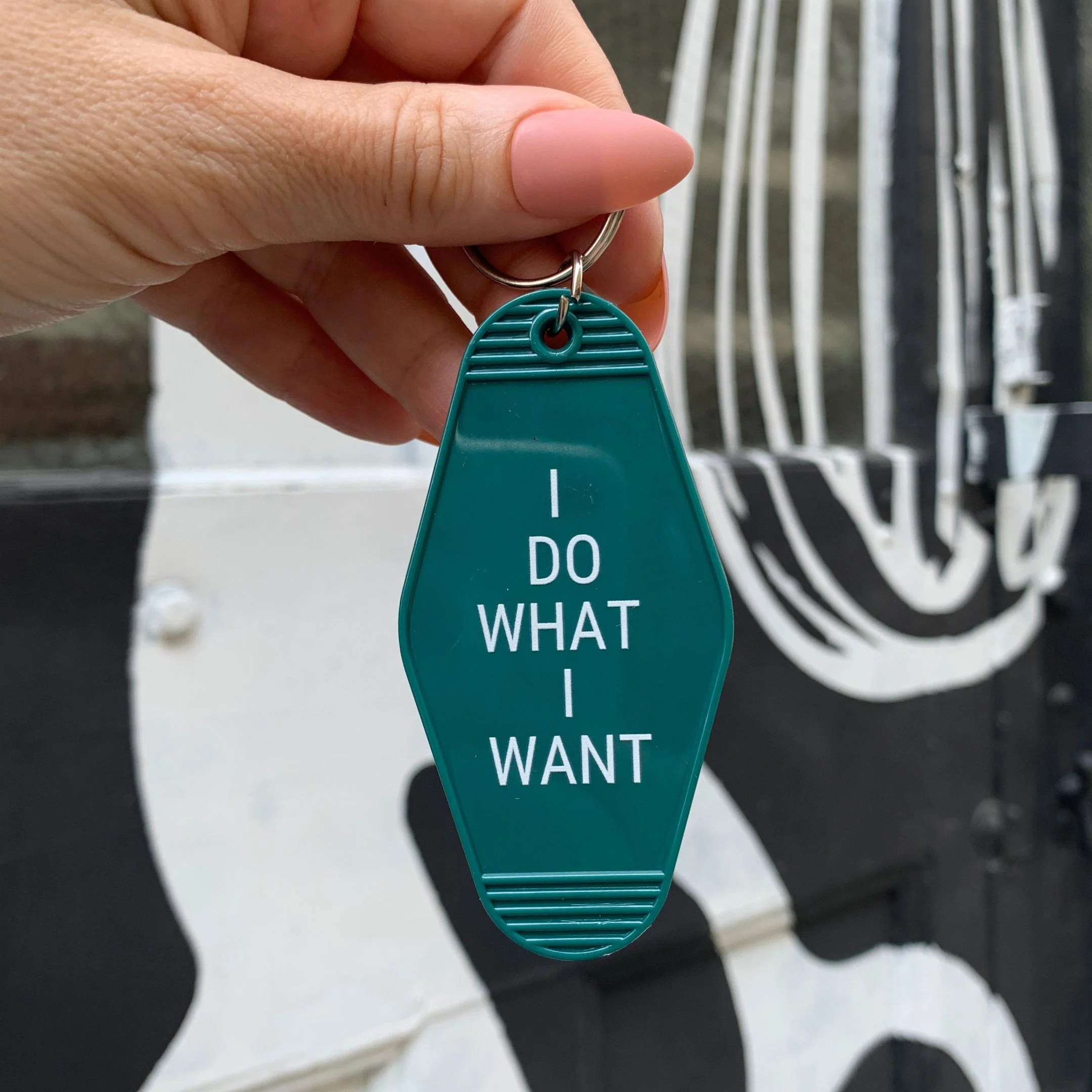 I Do What I Want Motel Style Keychain in Green - Image 7