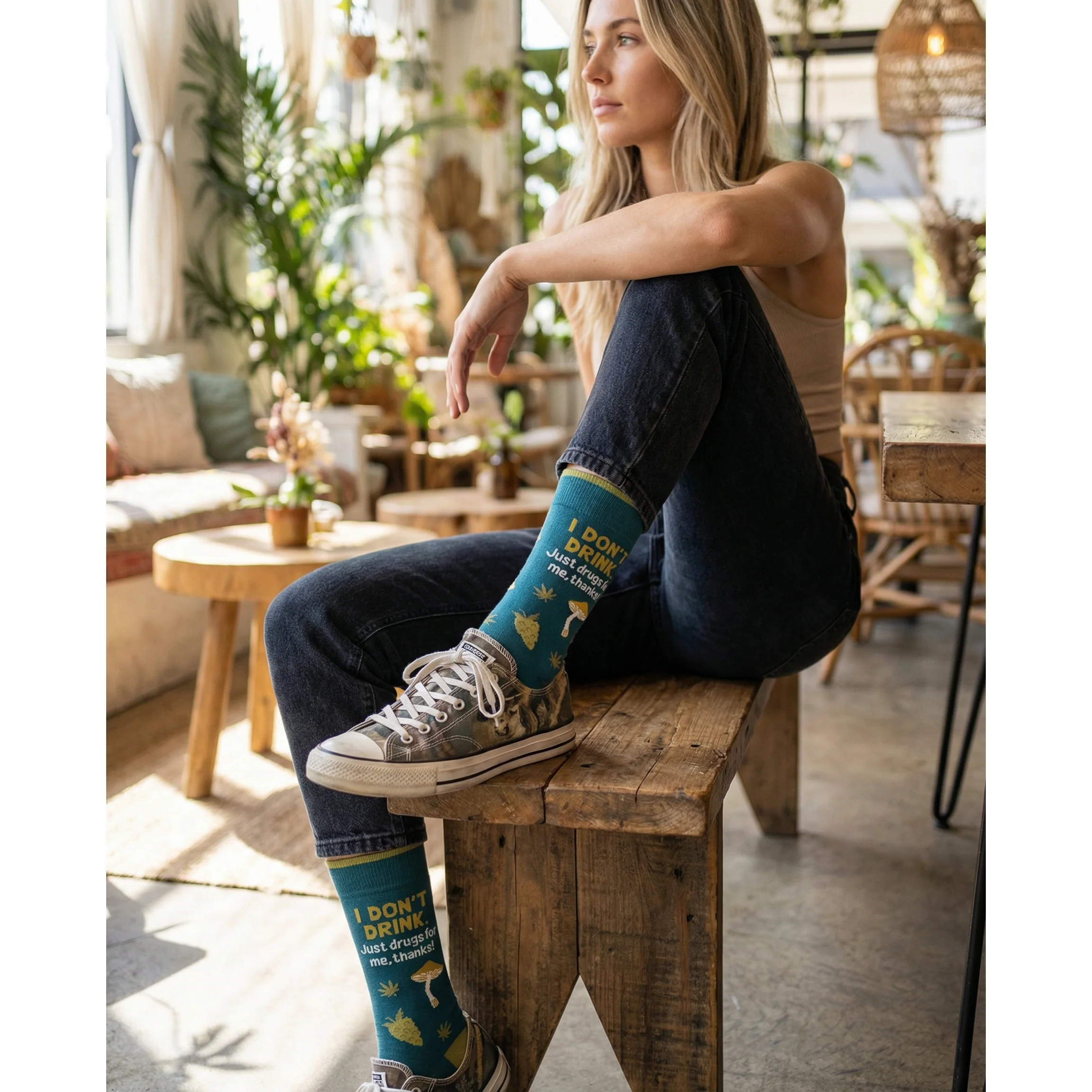 I Don't Drink, Just Drugs For Me Unisex Crew Socks - Image 3