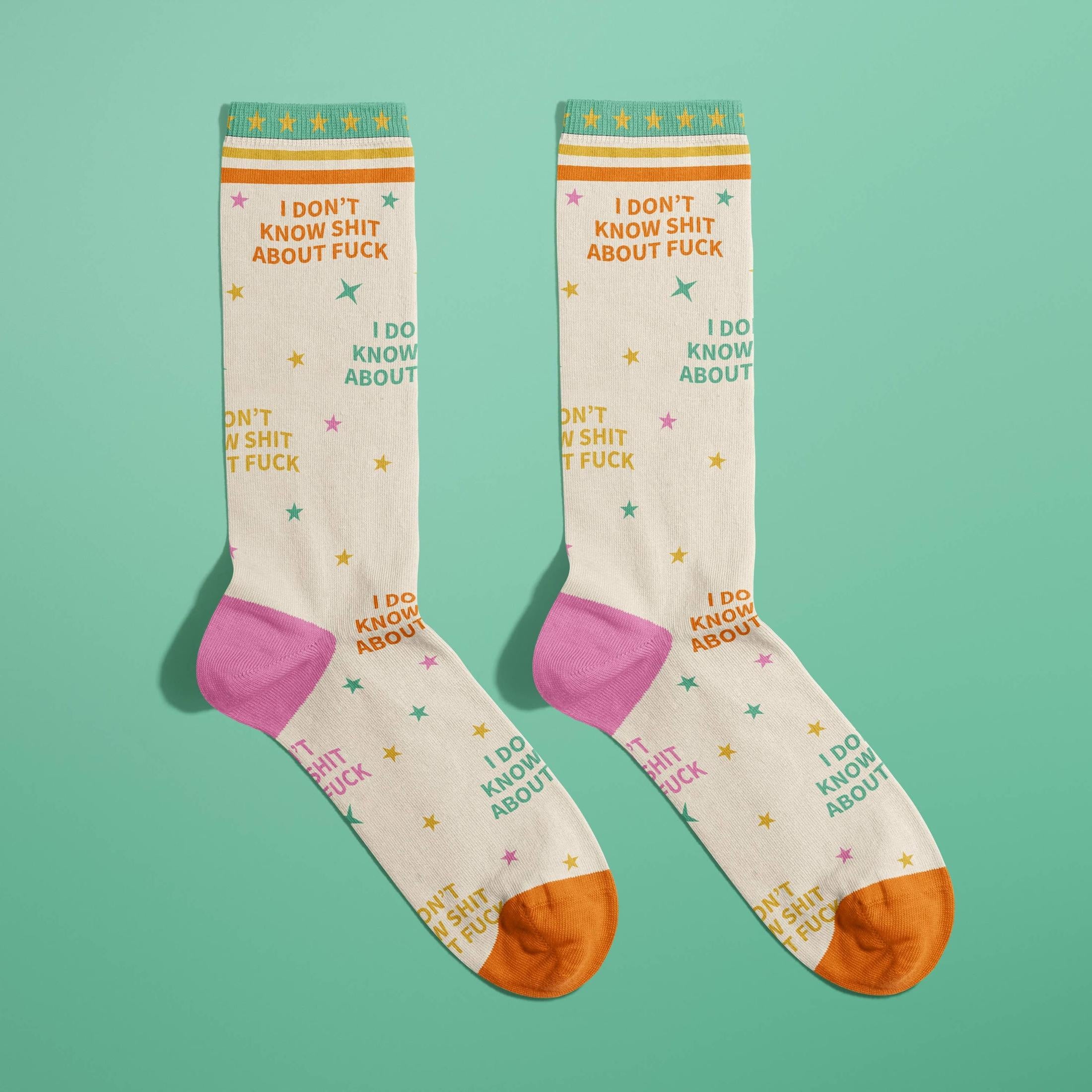 I Don't Know Shit About Fuck Women's Crew Socks | Novelty Funny Sock - Image 3