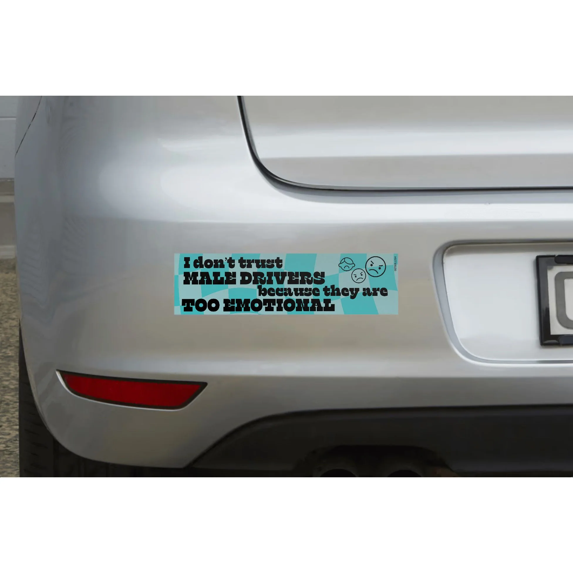 I Don't Trust Male Drivers Bumper Sticker - Image 3