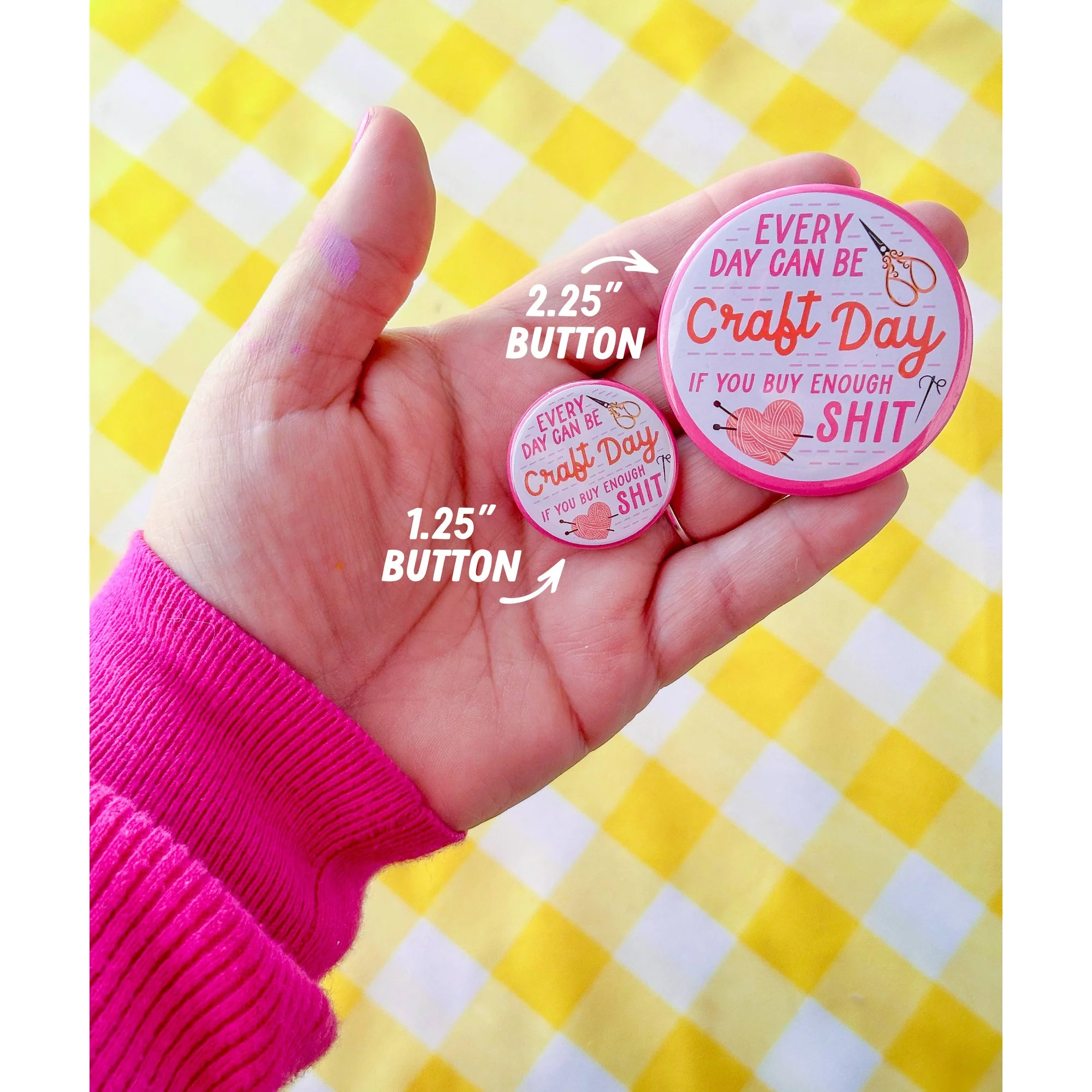 I Don't Wanna Hustle & Grind I Wanna Dilly & Dally 1.25" Metal Pinback Button Badge Pin - Image 3