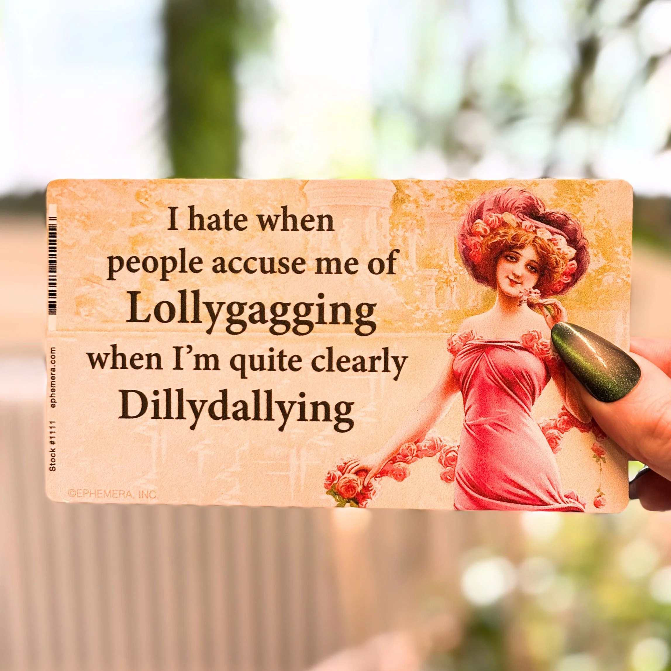 I Hate When People Accuse Me of Lollygagging Vinyl Sticker | Rectangular Large Size Decal |  6" x 3.4"