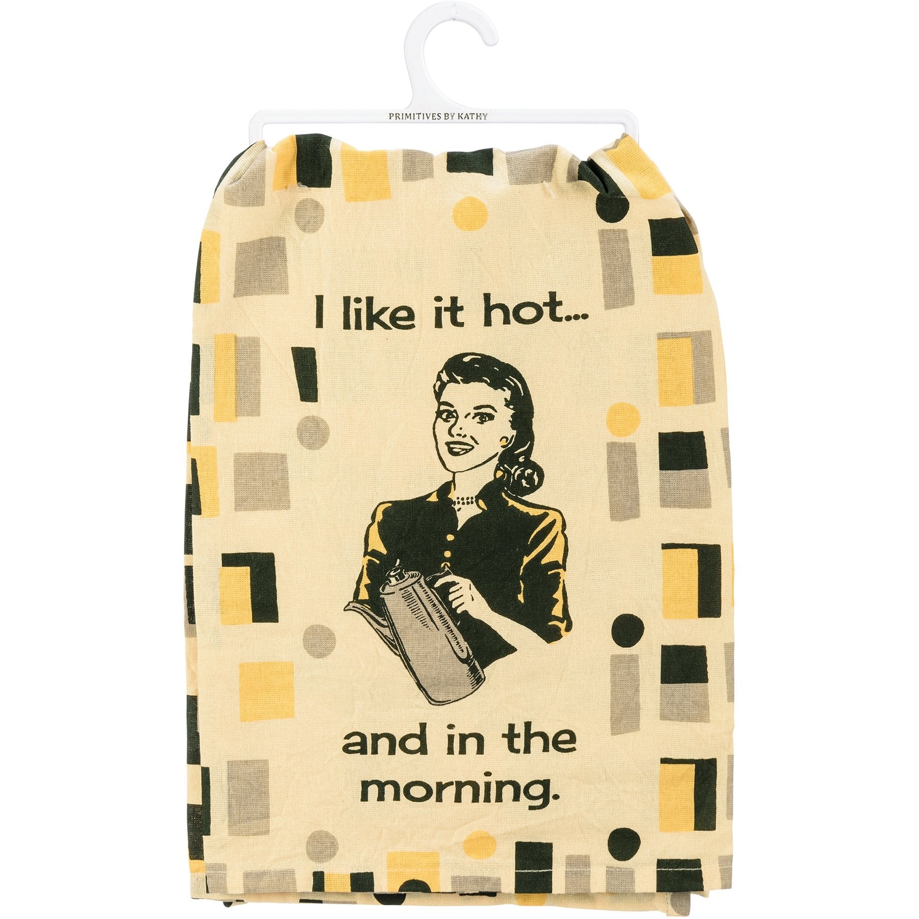 I Like It Hot And In The Morning Dish Cloth Towel | Novelty Tea Towel | Cute Kitchen Hand Towel | 28" x 28" - Image 2