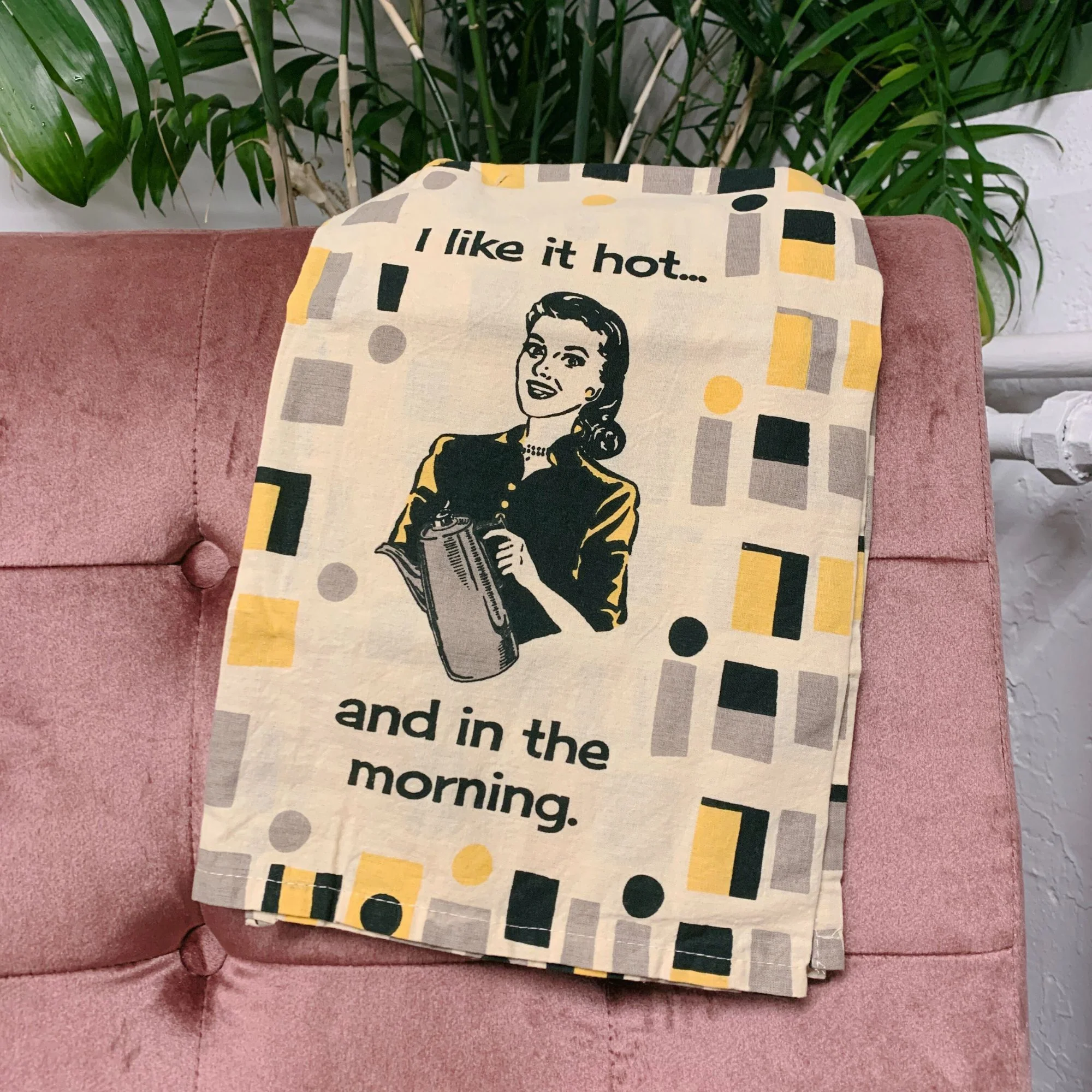 I Like It Hot And In The Morning Dish Cloth Towel | Novelty Tea Towel | Cute Kitchen Hand Towel | 28" x 28" - Image 4