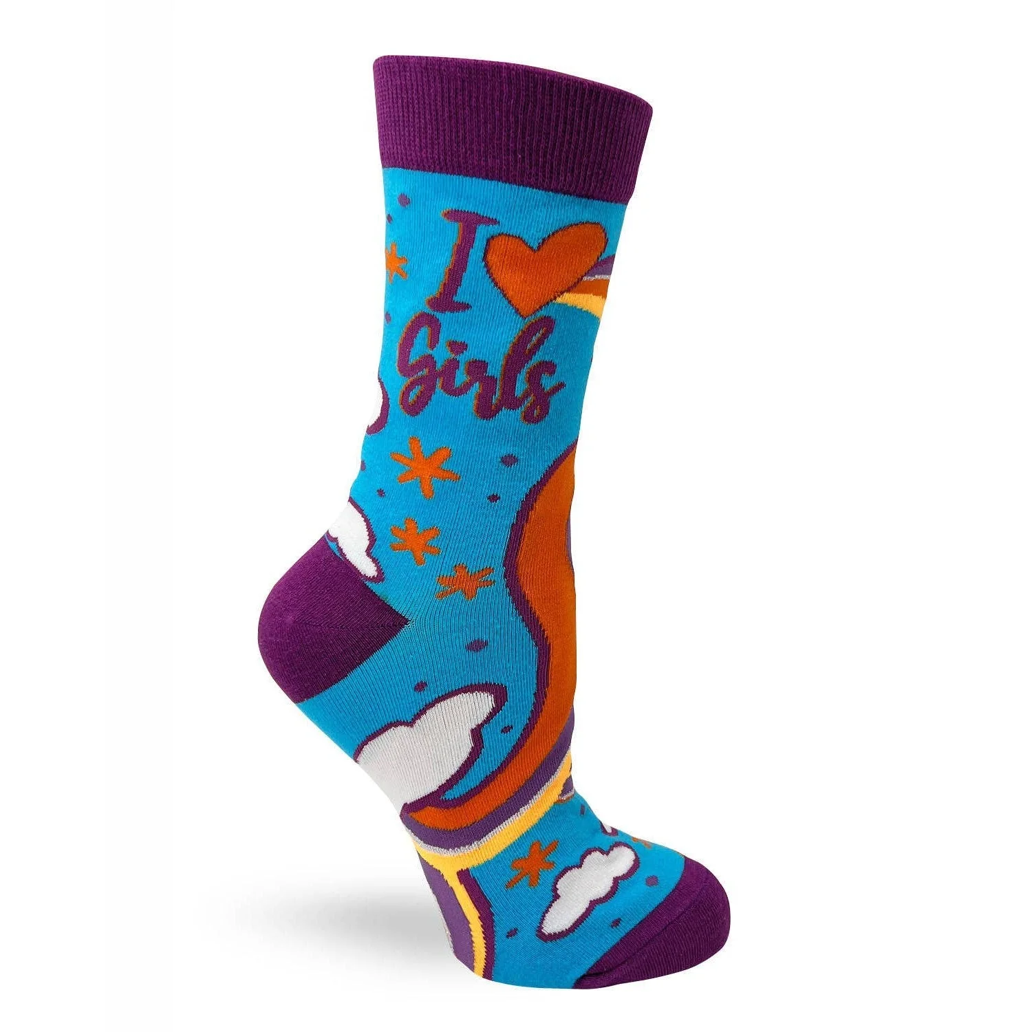 I Love Girls Women's Crew Socks | LGBT Lesbian Pride Rainbow Socks - Image 4