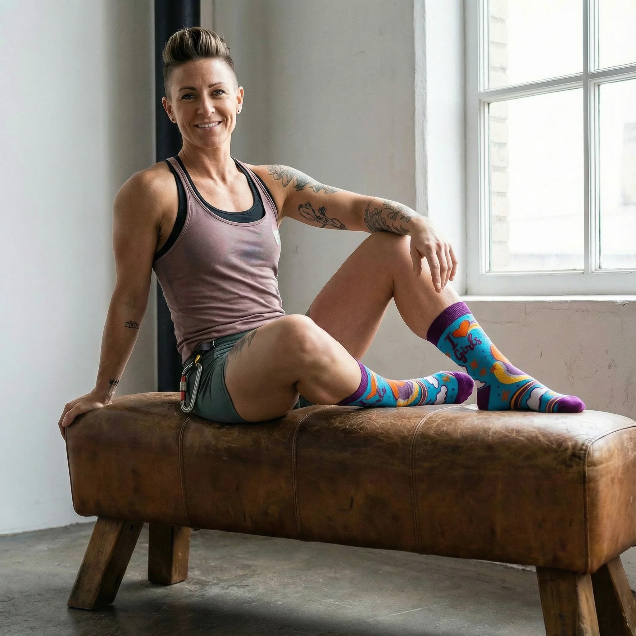 I Love Girls Women's Crew Socks | LGBT Lesbian Pride Rainbow Socks - Image 6