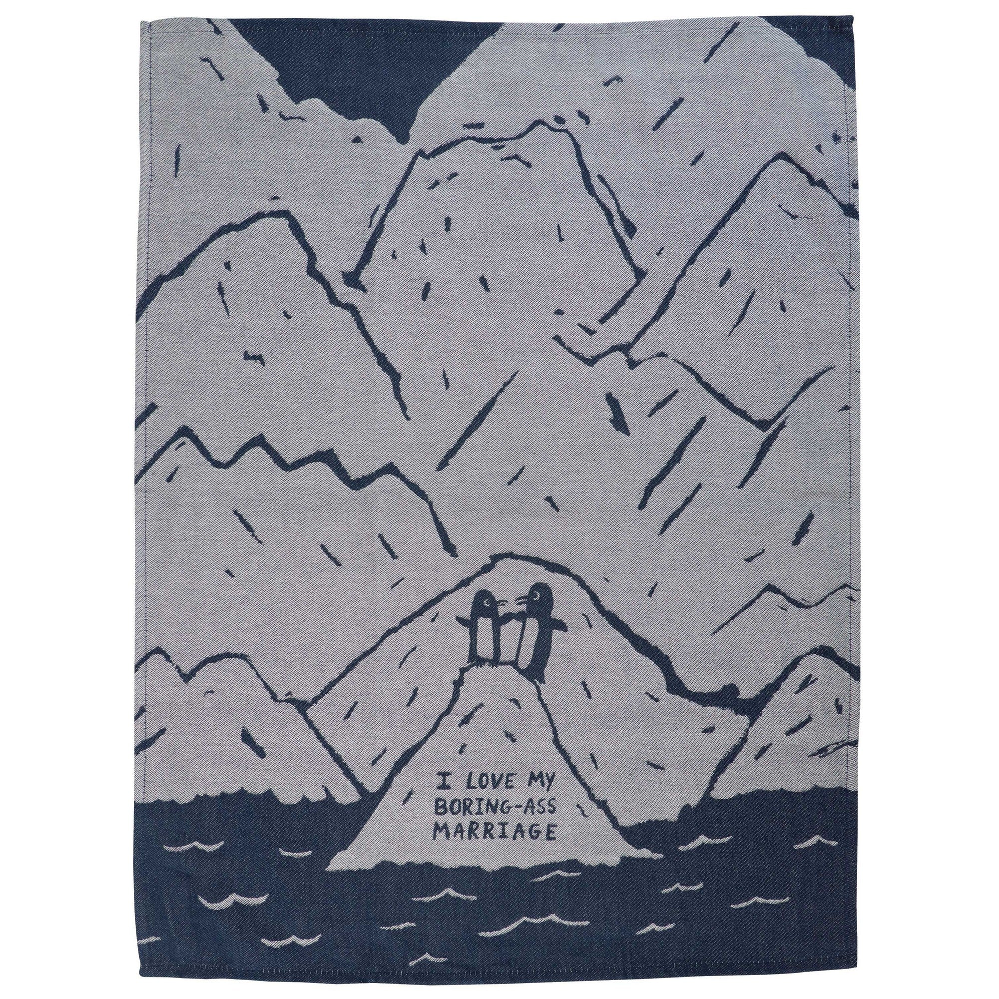 I Love My Boring- Ass Marriage Woven Dish Cloth Towel | Kitchen Tea Towel | 21" x 28" | BlueQ at GetBullish - Image 5