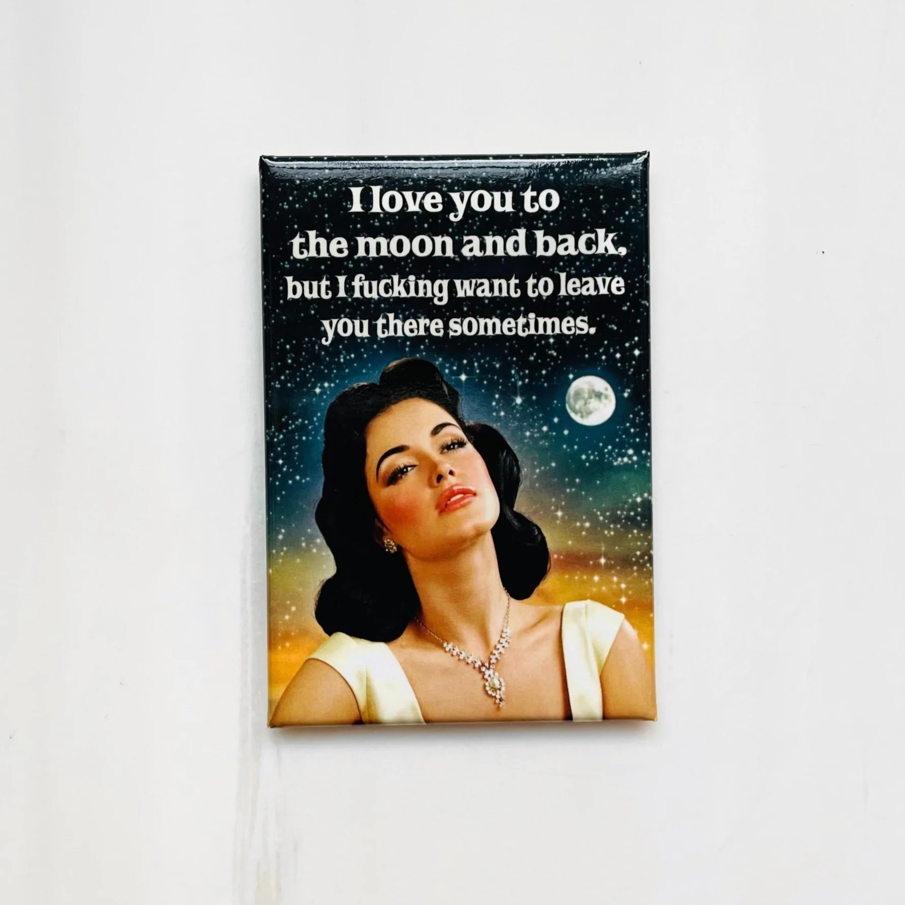 I Love You To the Moon and Back Sarcastic Rectangular Magnet | Refrigerator Magnetic Surface Decor - Image 2