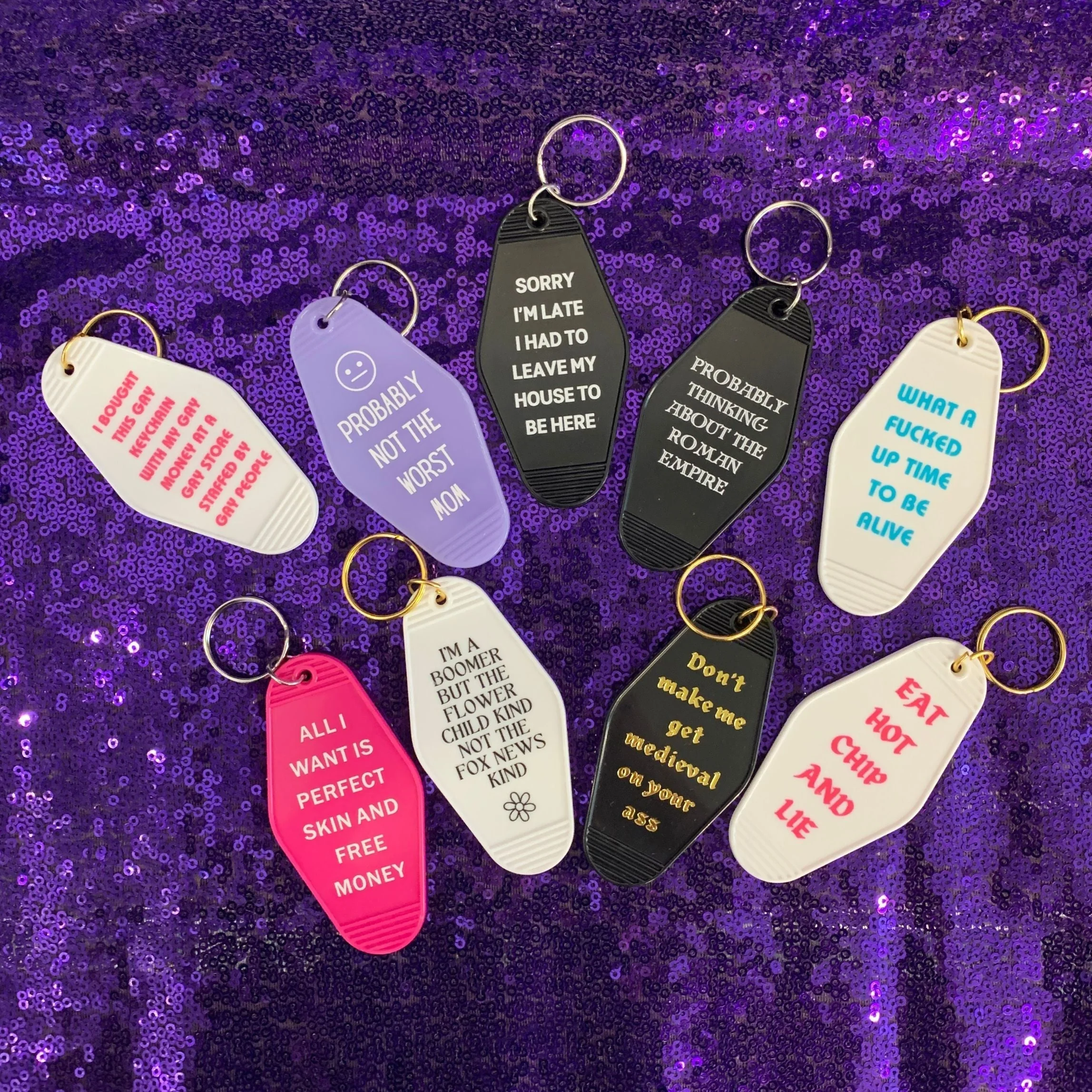 I’m a Boomer But Not the Fox News Kind Motel Style Keychain in White - Image 11