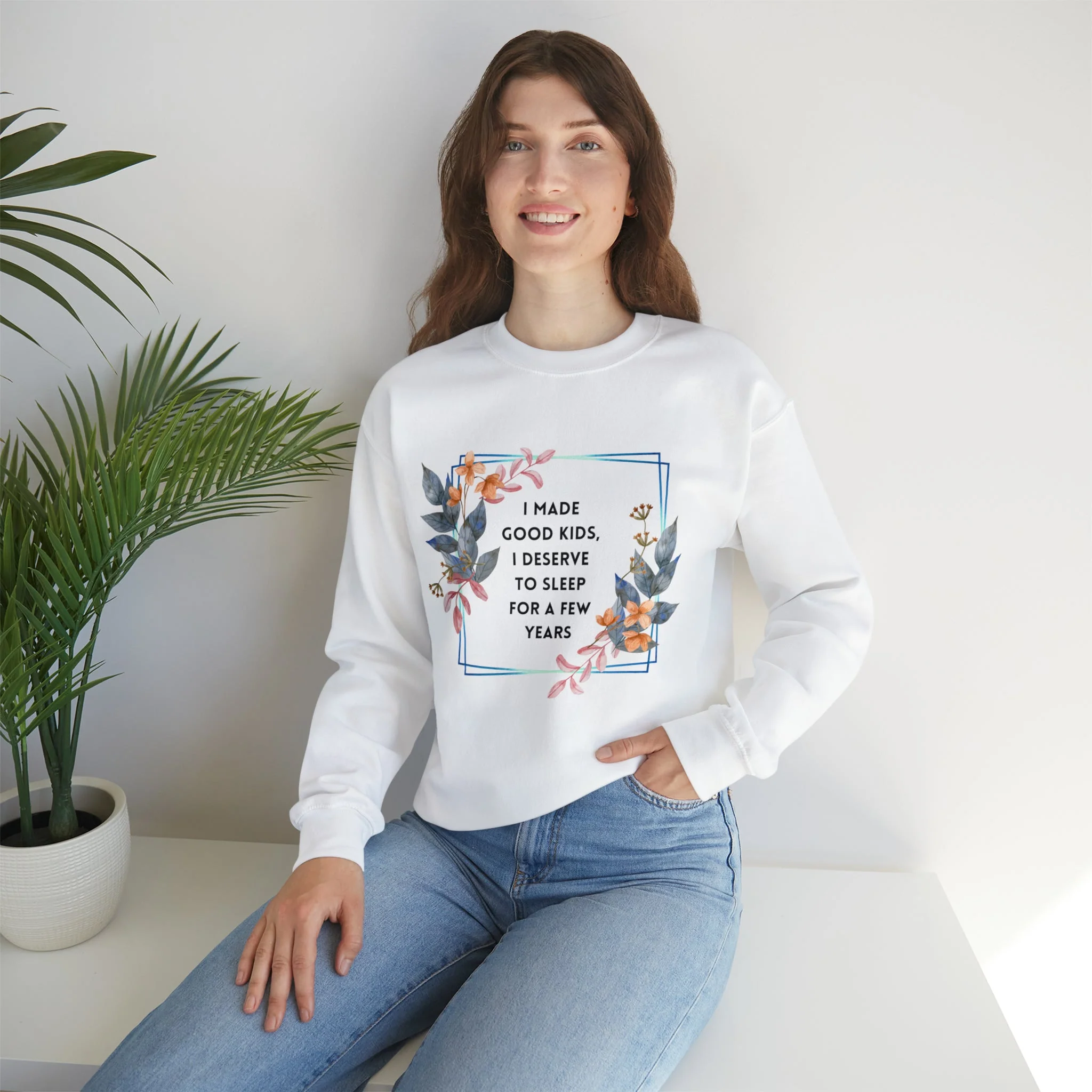 I Made Good Kids I Deserve To Sleep For A Few Years Unisex Heavy Blend™ Crewneck Sweatshirt - Image 7