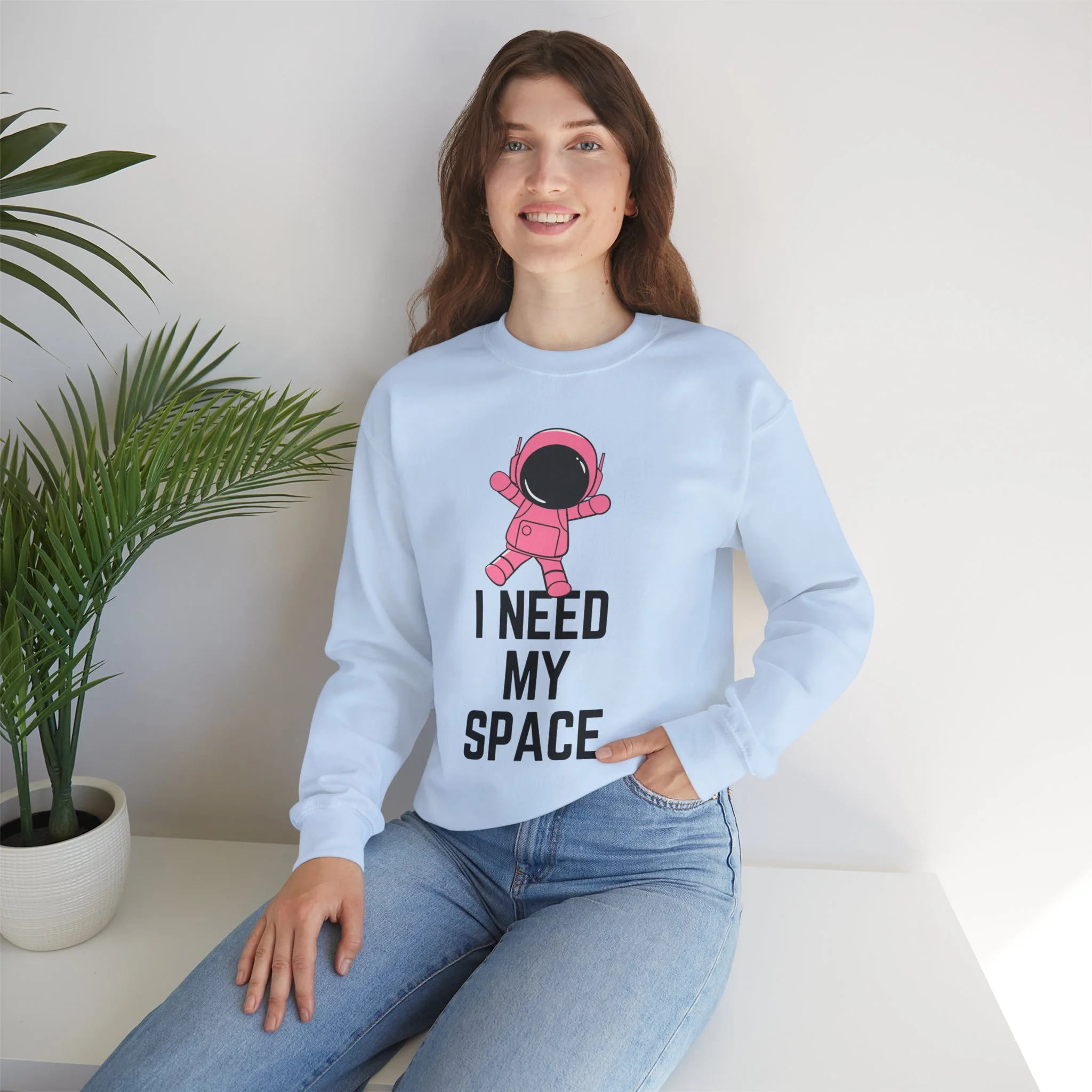 I Need My Space Astronaut Unisex Heavy Blend™ Crewneck Sweatshirt Sizes SM-5XL | Plus Size Available - Image 12