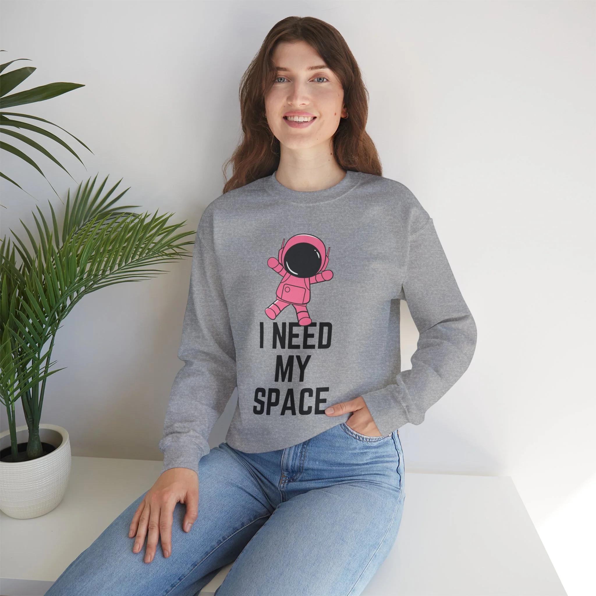 I Need My Space Astronaut Unisex Heavy Blend™ Crewneck Sweatshirt Sizes SM-5XL | Plus Size Available - Image 14