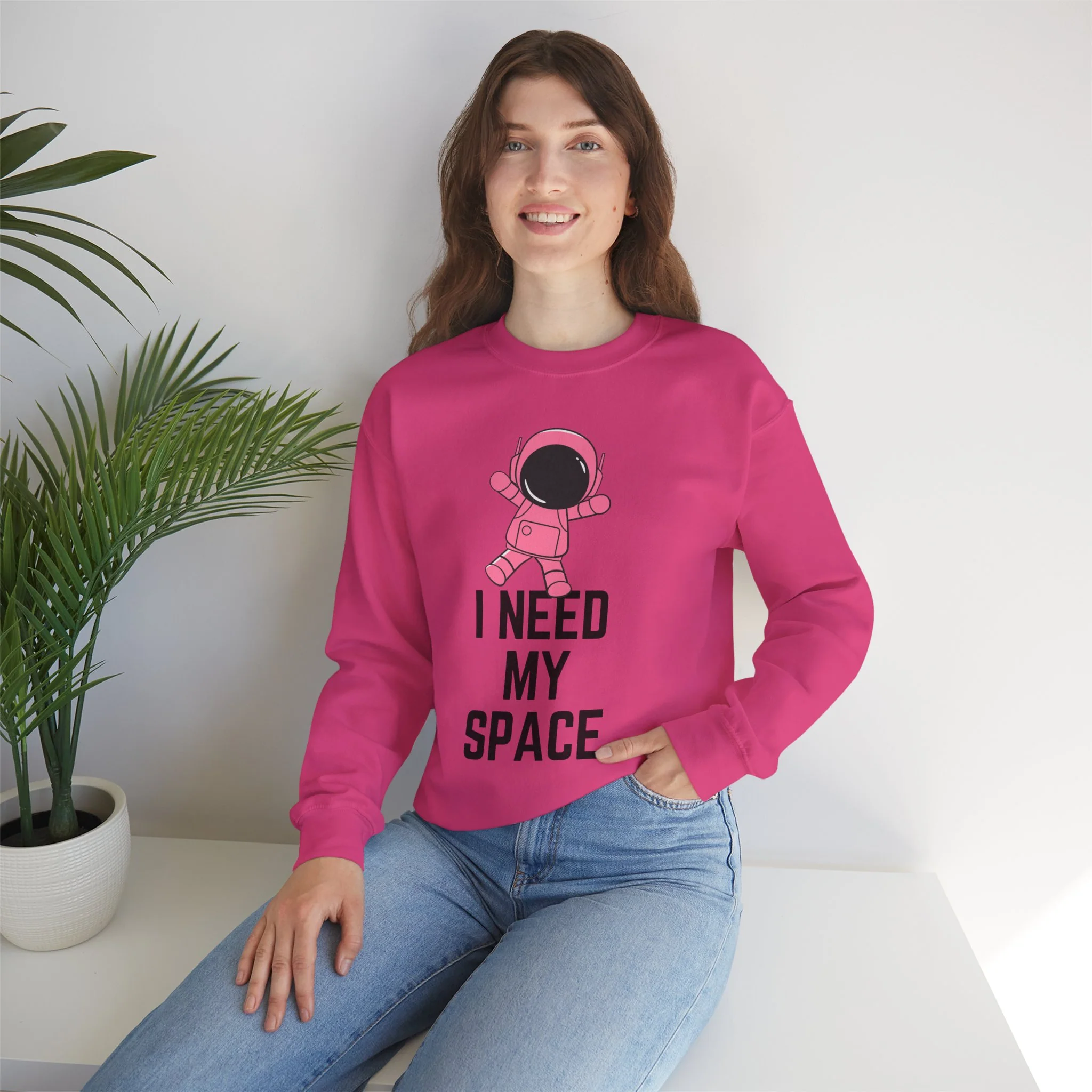 I Need My Space Astronaut Unisex Heavy Blend™ Crewneck Sweatshirt Sizes SM-5XL | Plus Size Available - Image 15