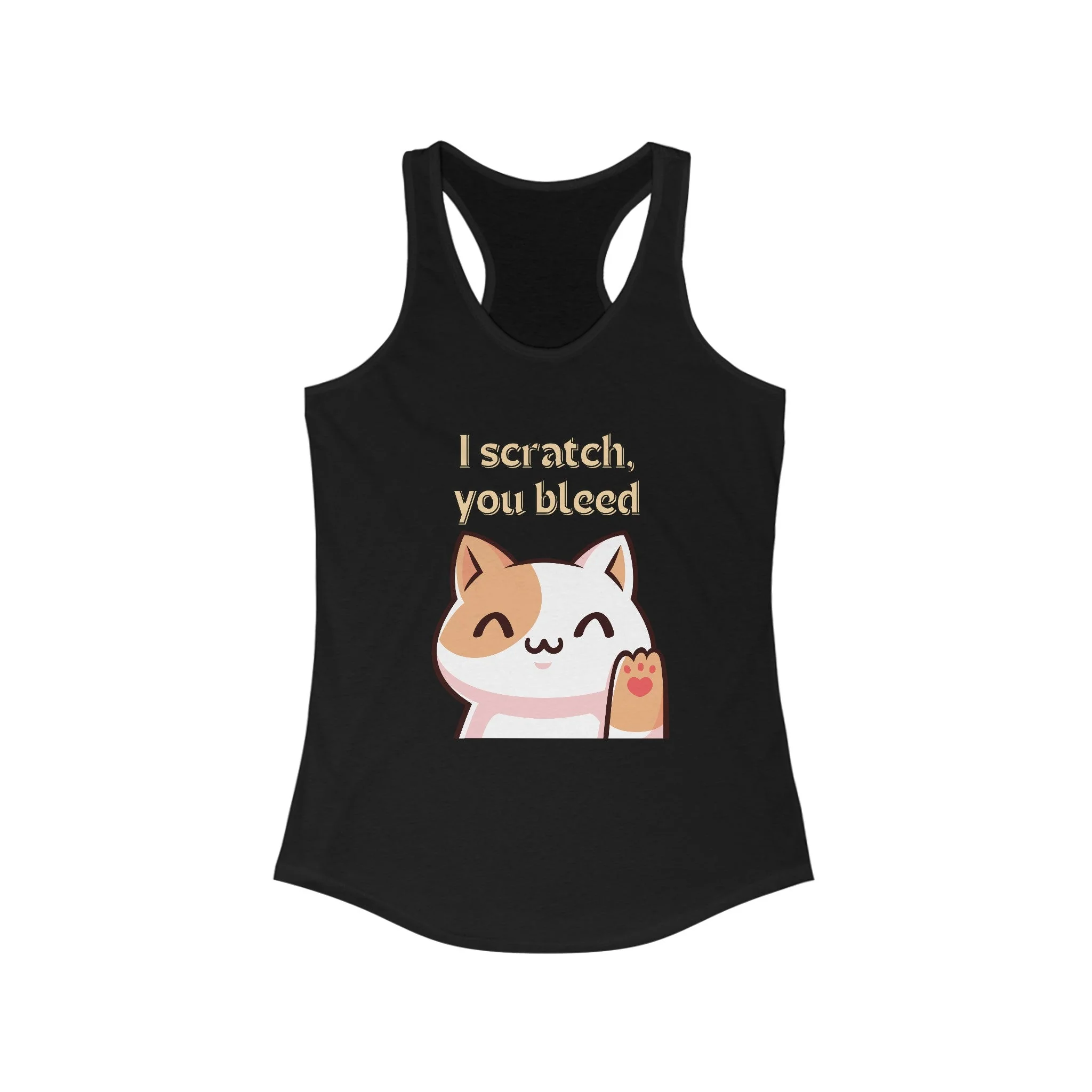 I Scratch You Bleed Cat Women's Ideal Racerback Tank - Image 4