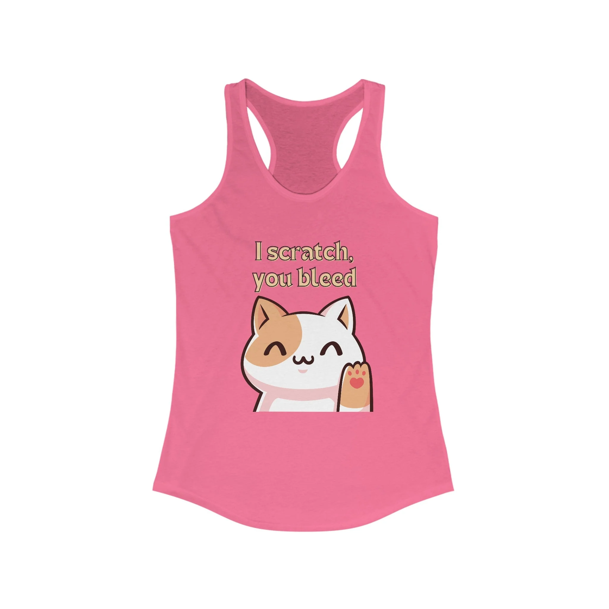 I Scratch You Bleed Cat Women's Ideal Racerback Tank - Image 5
