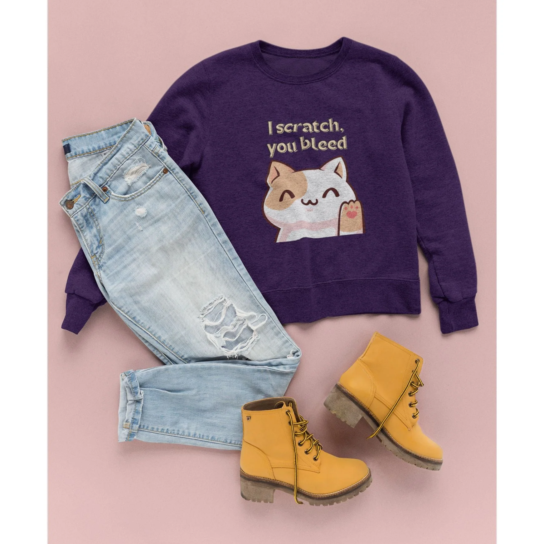I Scratch You Bleed Unisex Heavy Blend™ Crewneck Sweatshirt Sizes SM-5XL | Plus Size Available - Image 10