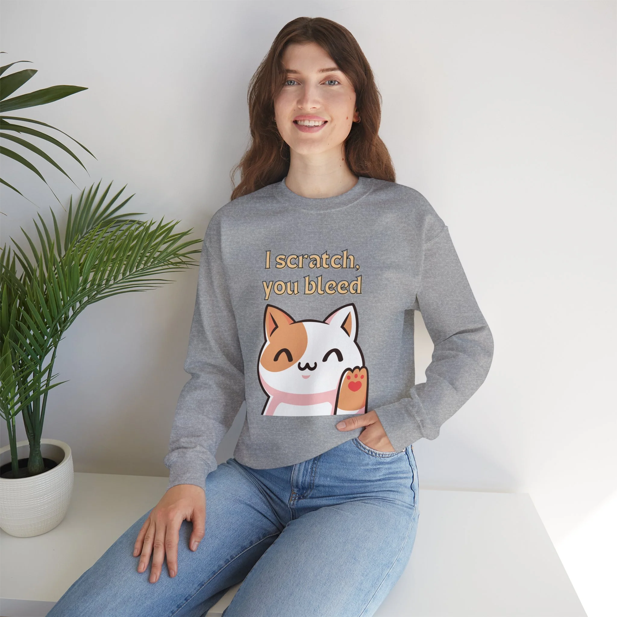 I Scratch You Bleed Unisex Heavy Blend™ Crewneck Sweatshirt Sizes SM-5XL | Plus Size Available - Image 16