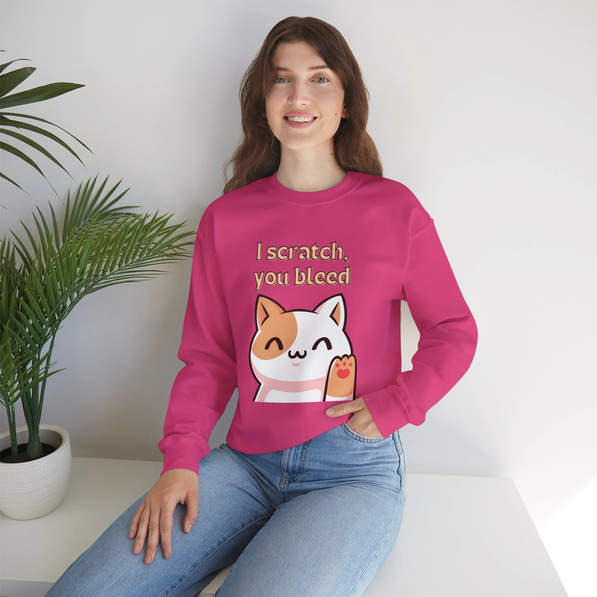 I Scratch You Bleed Unisex Heavy Blend™ Crewneck Sweatshirt Sizes SM-5XL | Plus Size Available - Image 17