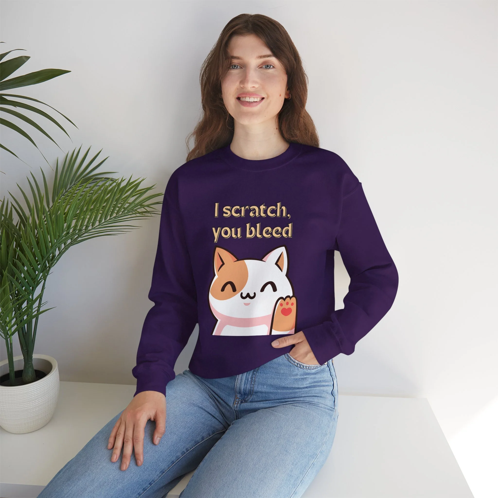 I Scratch You Bleed Unisex Heavy Blend™ Crewneck Sweatshirt Sizes SM-5XL | Plus Size Available - Image 18