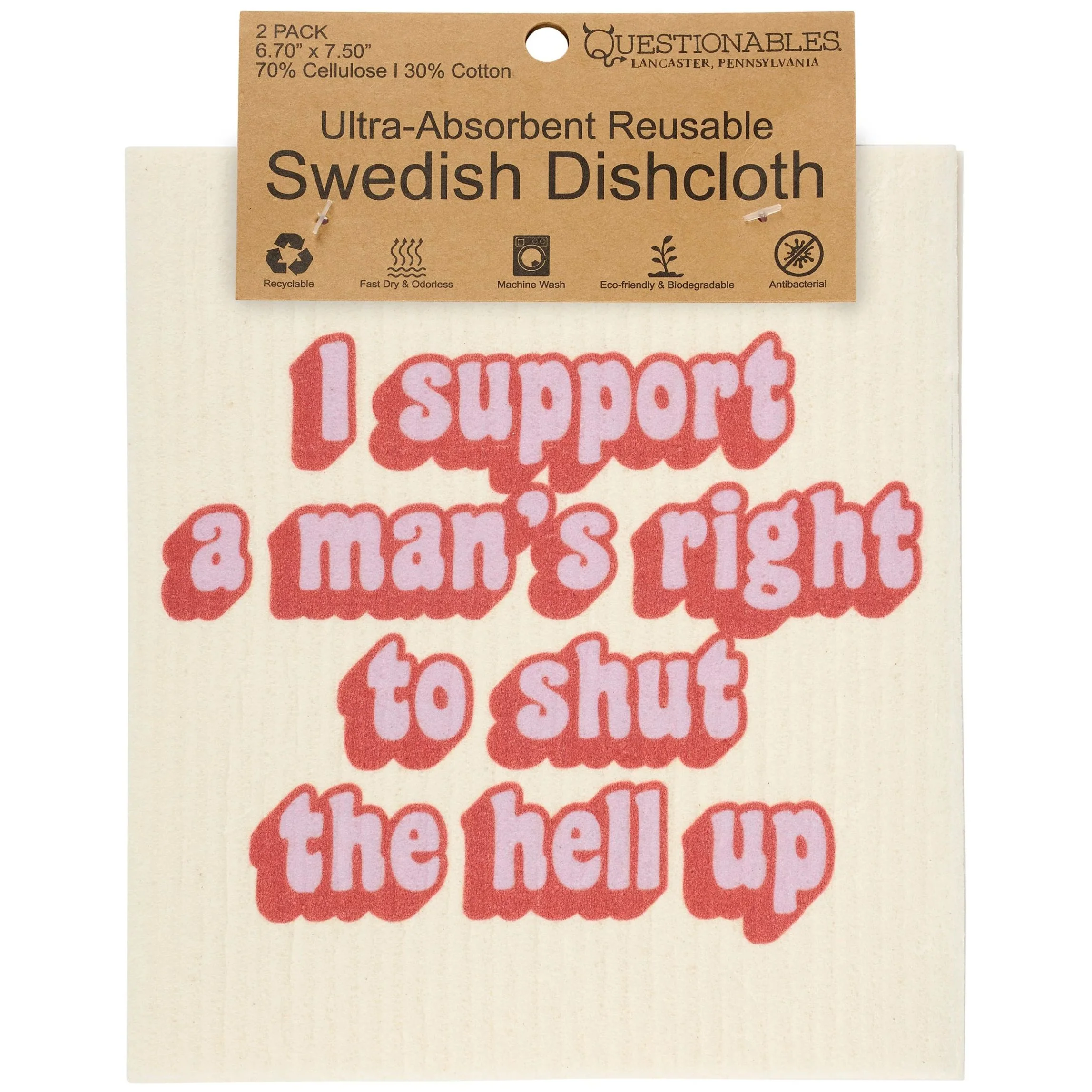I Support A Man’s Right Swedish Dishcloth Set | Funny Feminist Cleaning Cloths Set of 2 - Image 5