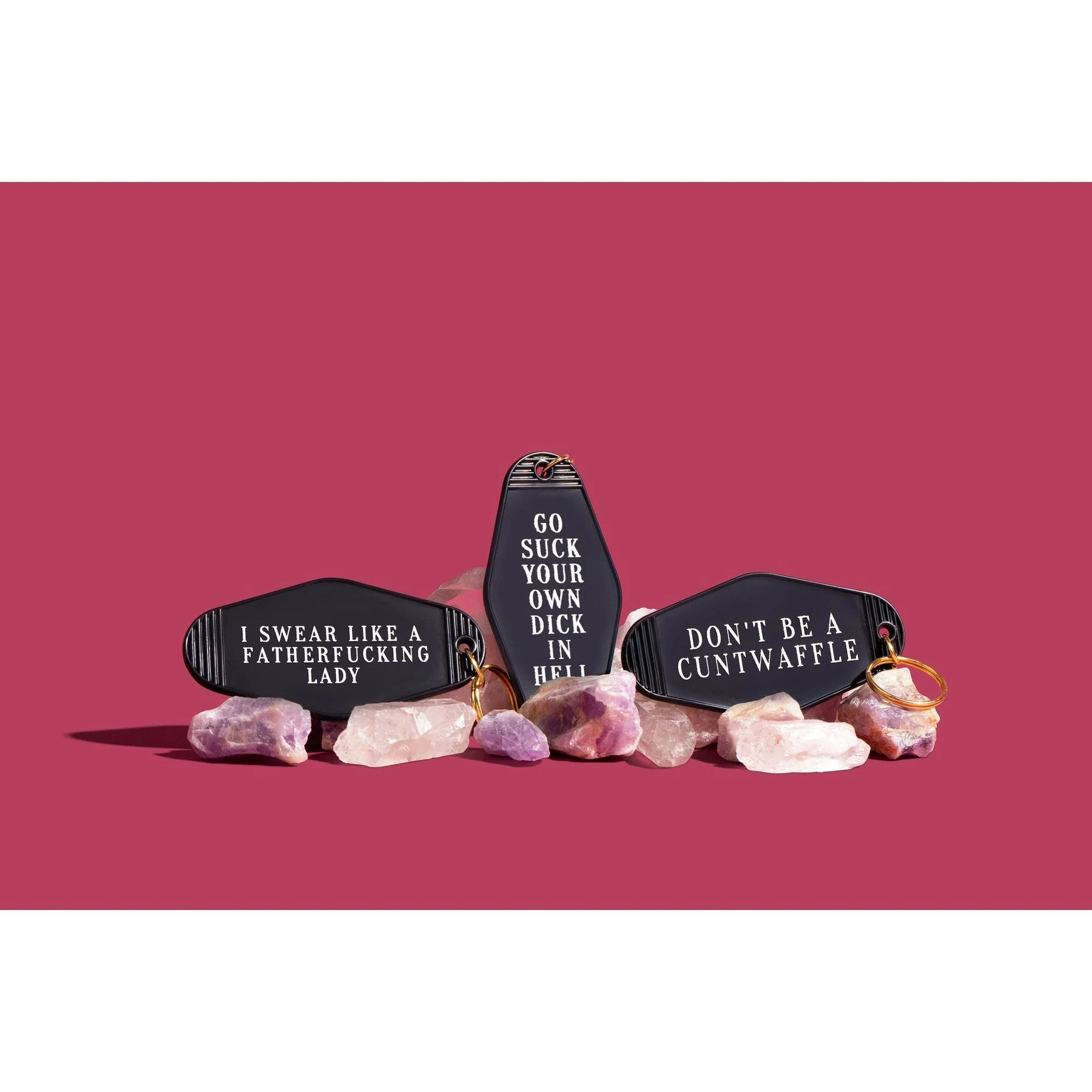 ULTRA SWEARY I Swear Like a Fatherf*cking Lady Motel Keychain in Black - Image 3