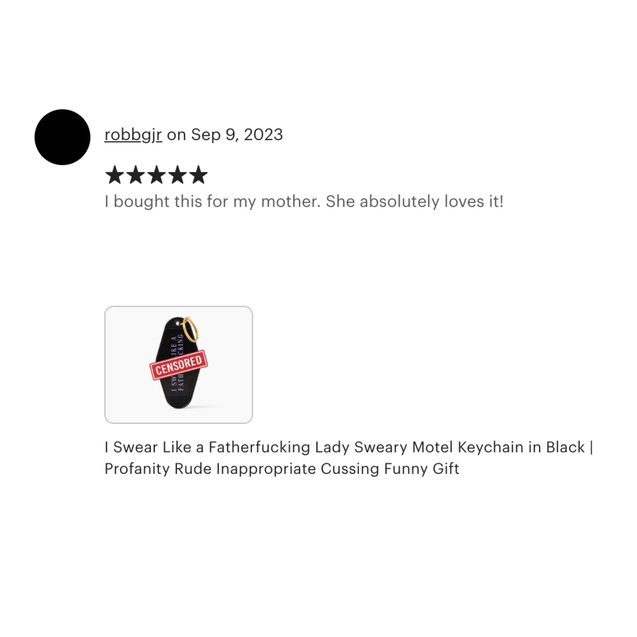 ULTRA SWEARY I Swear Like a Fatherf*cking Lady Motel Keychain in Black - Image 5