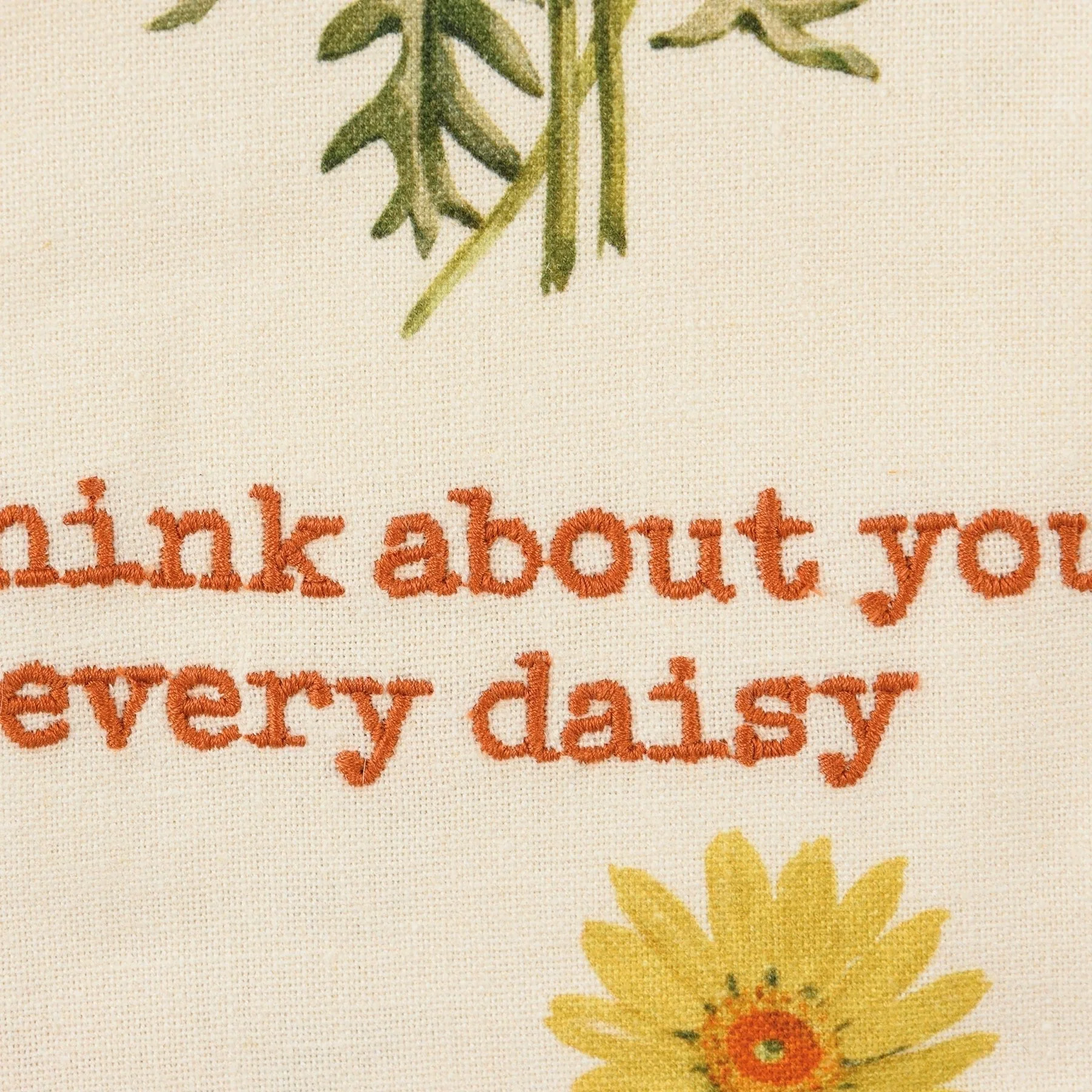 I Think About You Every Daisy Dish Cloth Towel | Novelty Cotten Linen Tea Towel | Cute Kitchen Hand Towel | 18" x 28" - Image 4