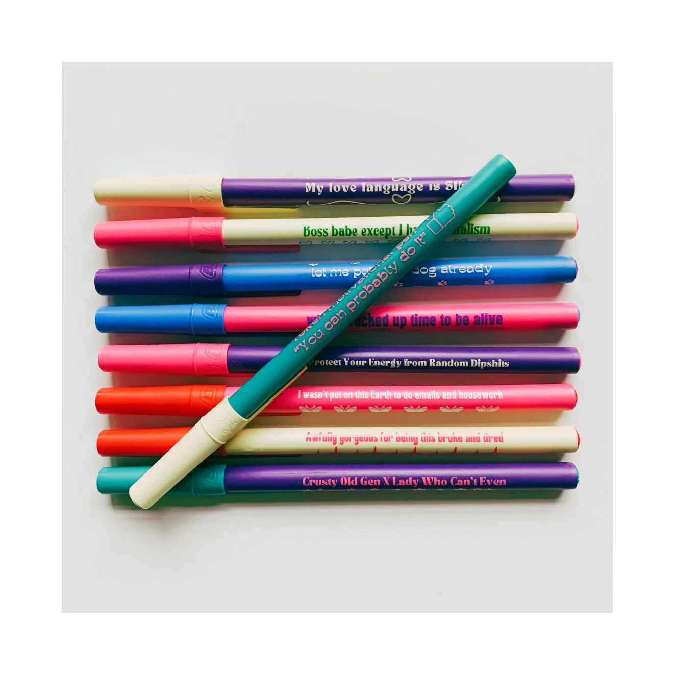 I Wasn't Put On This Earth To Do Emails and Housework Ballpoint Pen in Pink | Gen Z Aesthetic Blue Ink - Image 5