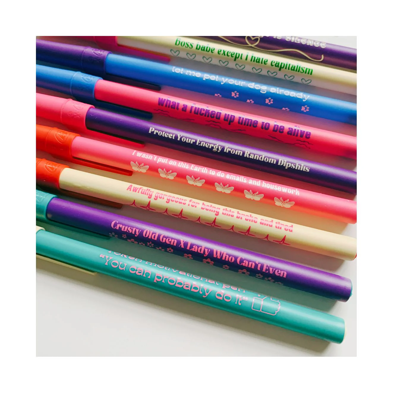 I Wasn't Put On This Earth To Do Emails and Housework Ballpoint Pen in Pink | Gen Z Aesthetic Blue Ink - Image 6