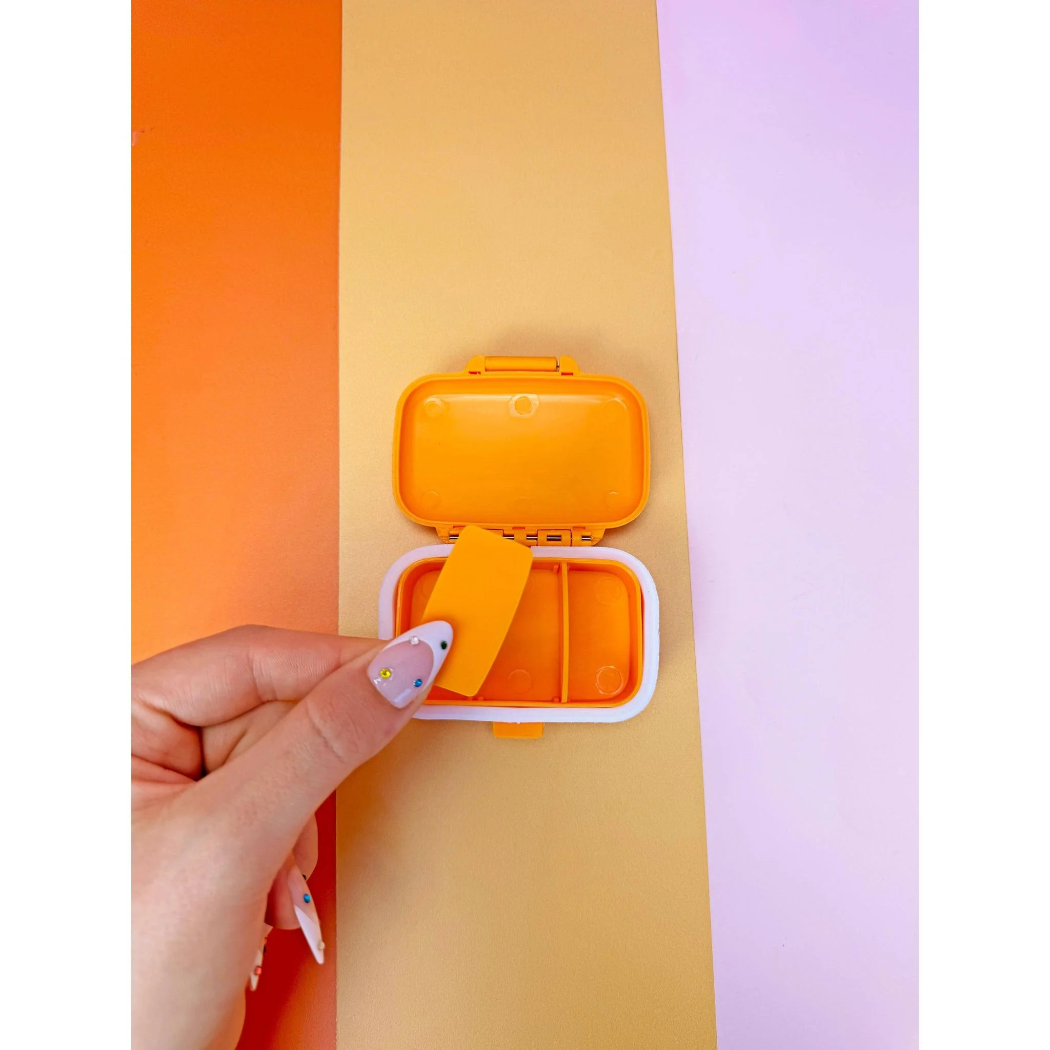 IBS Survivor Pill Case in Orange | 3 Compartments Medicine Box - Image 4