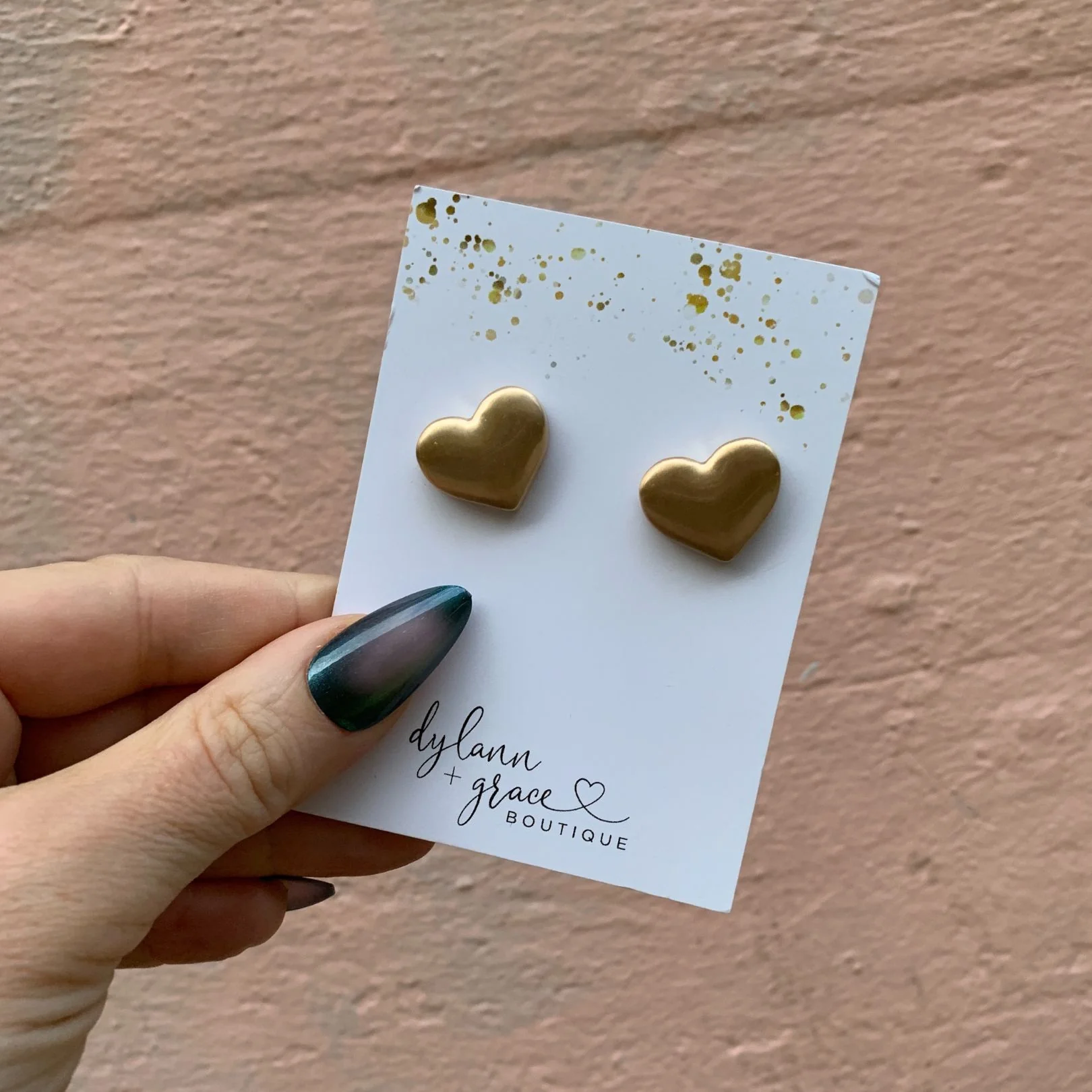 Icon Puffed Heart Stud Earrings in Satin Gold or Silver - Image 5