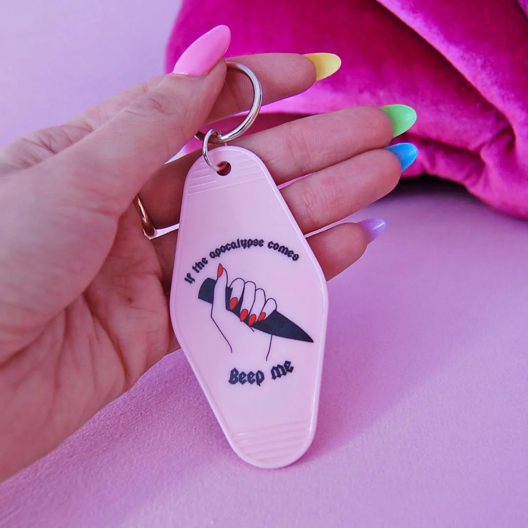 If The Apocalypse Comes Beep Me Stabby Knife Keychain | Buffy the Vampire Slayer