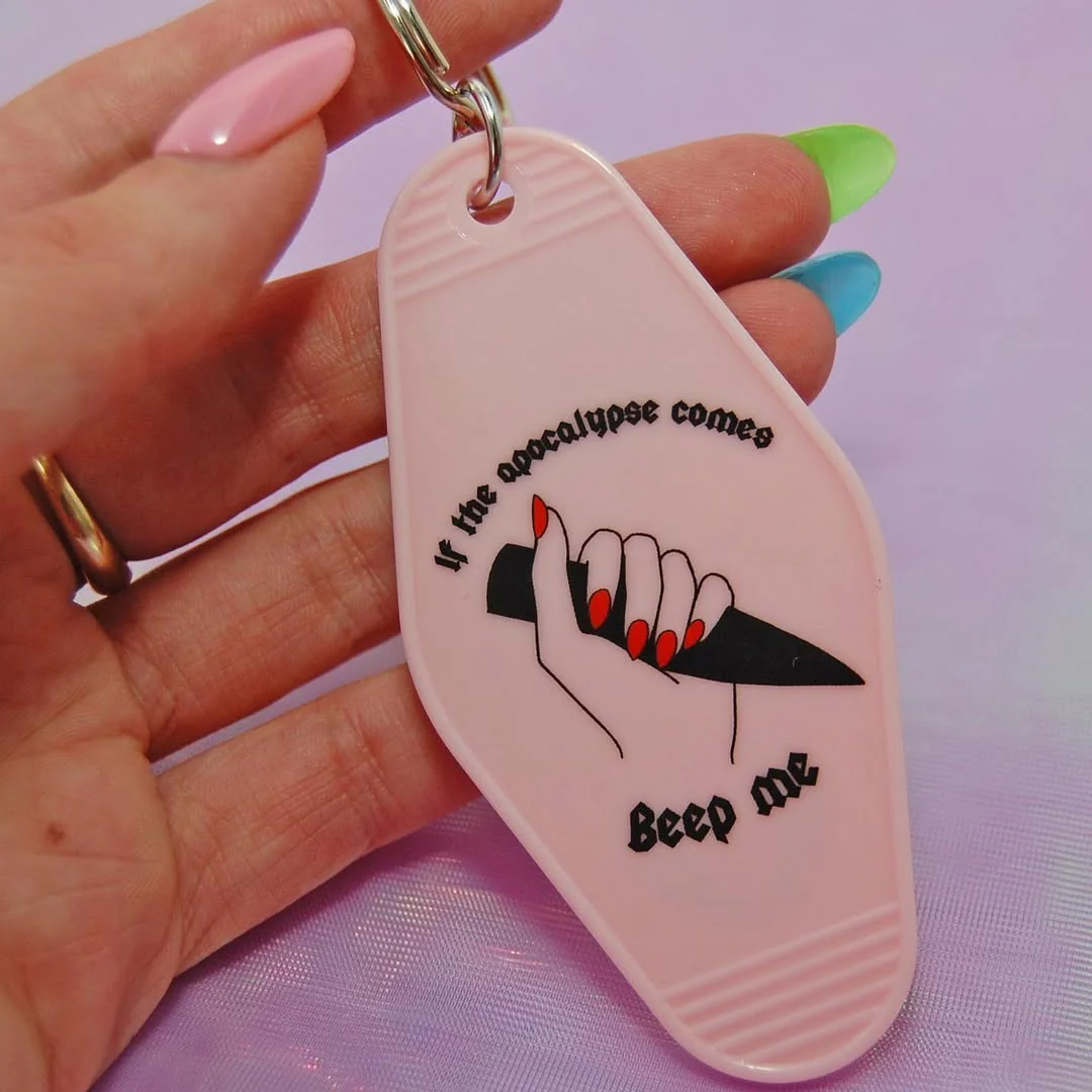 If The Apocalypse Comes Beep Me Stabby Knife Keychain | Buffy the Vampire Slayer - Image 2