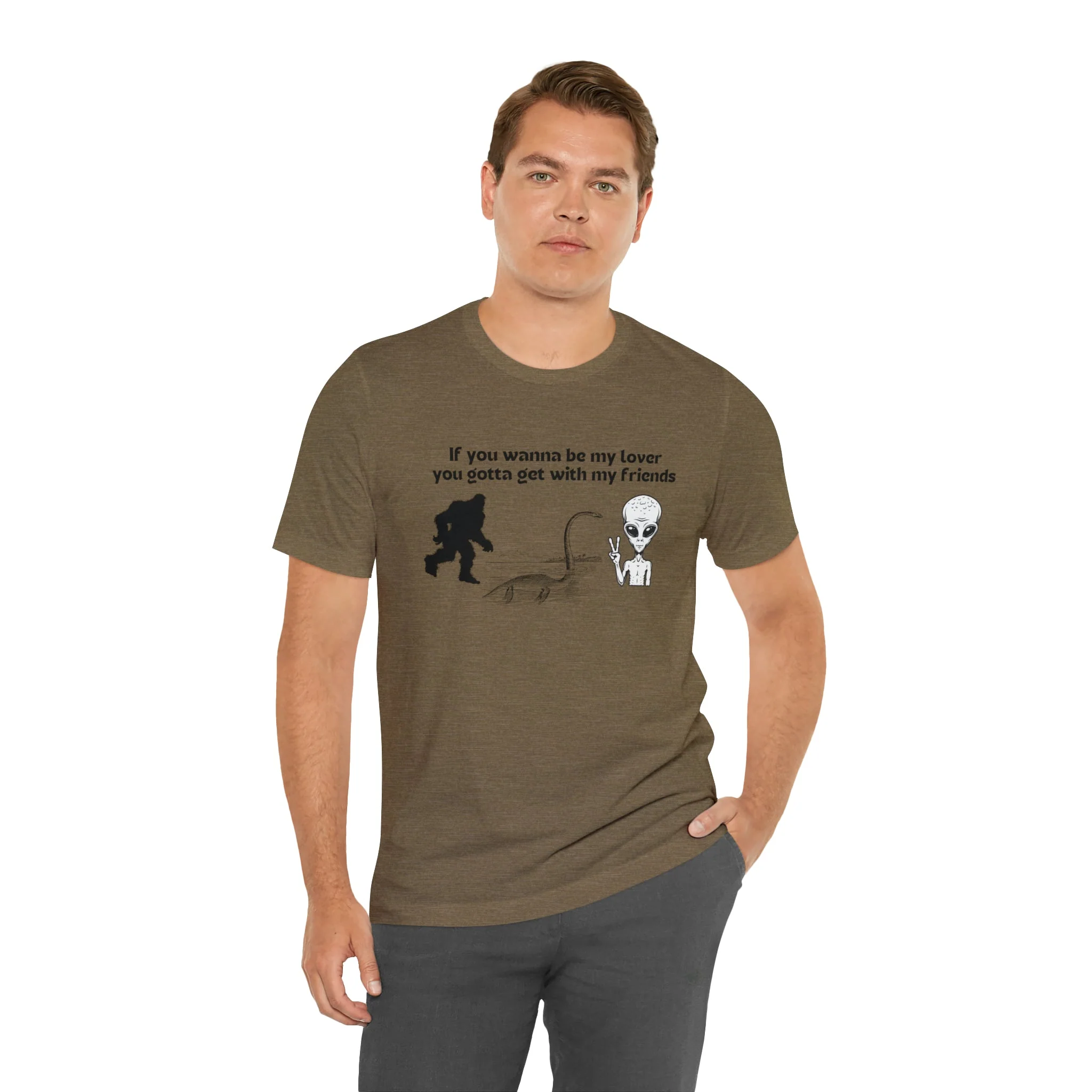 If You Wanna Be My Lover Unisex Jersey Short Sleeve Tee | Bigfoot Dinosaur Alien - Image 152