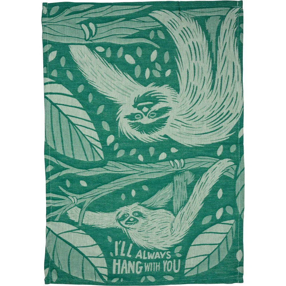 I'll Always Hang With You Sloth Green Funny Snarky Dish Cloth Towel | Ultra Soft and Absorbent Jacquard | All-Over Design | Unfolds 20" x 28" | Giftable - Image 7
