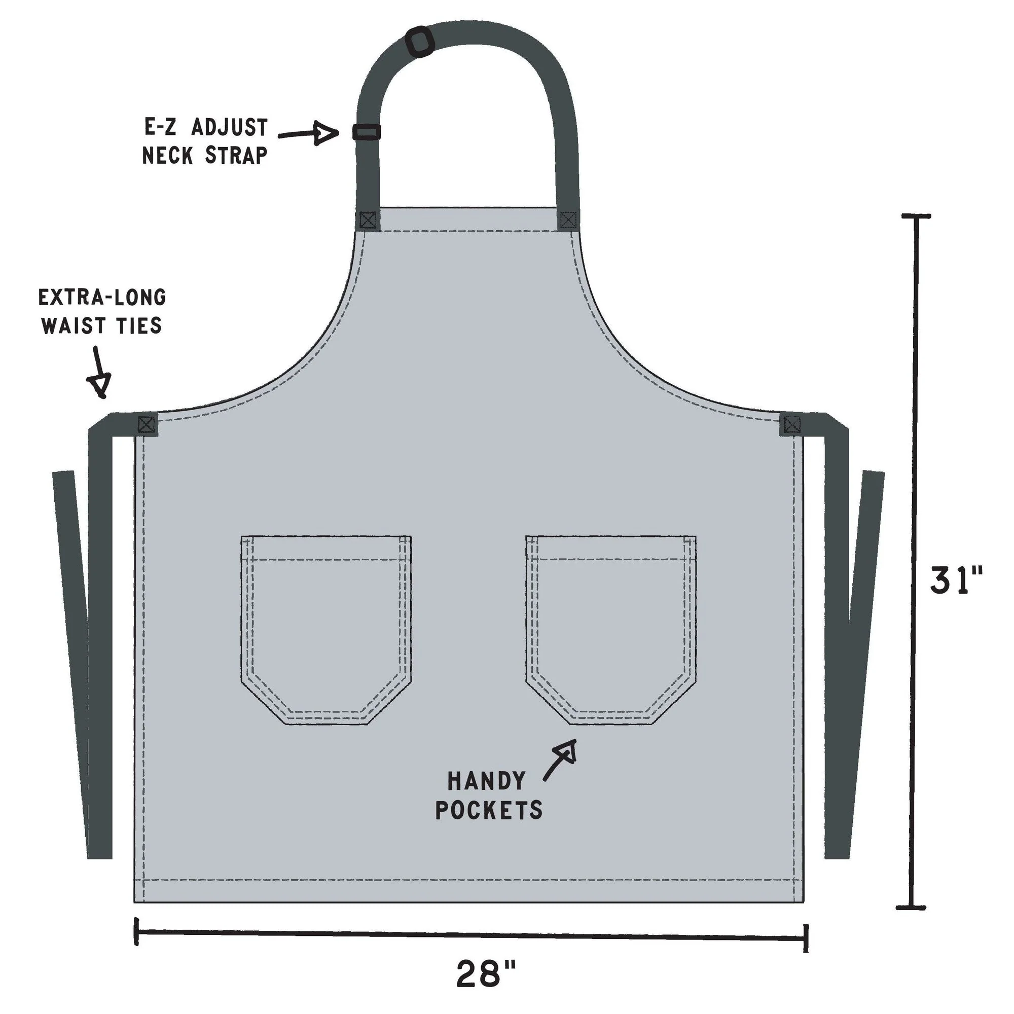 I'll Bake Love To You Funny Cooking and BBQ Apron Unisex 2 Pockets Adjustable Strap 100% Cotton | BlueQ at GetBullish - Image 4