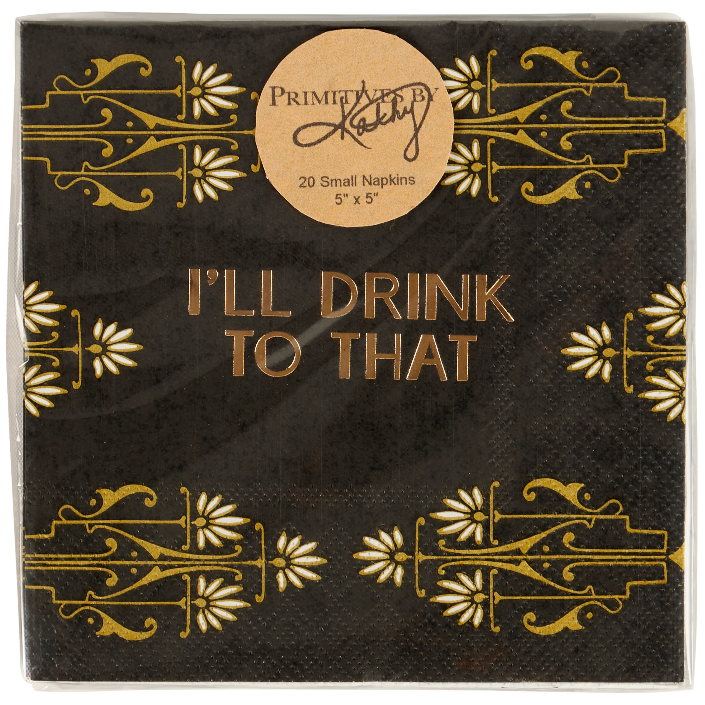 I'll Drink To That Beverage Napkin | Barware Party Cocktail Paper Napkin | 5" - Image 4