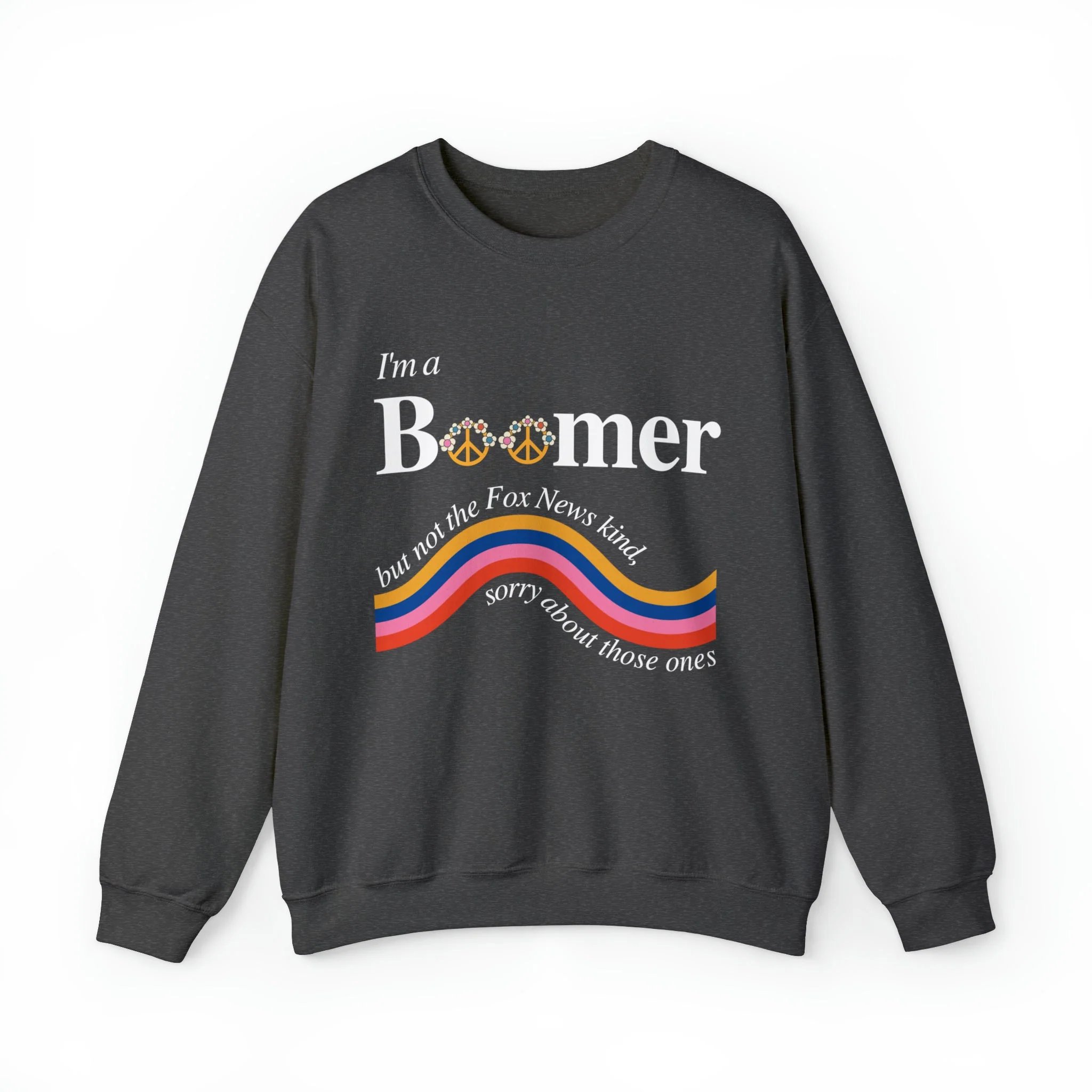 I'm a Boomer But Not the Fox News Kind Unisex Heavy Blend™ Crewneck Sweatshirt - Image 2